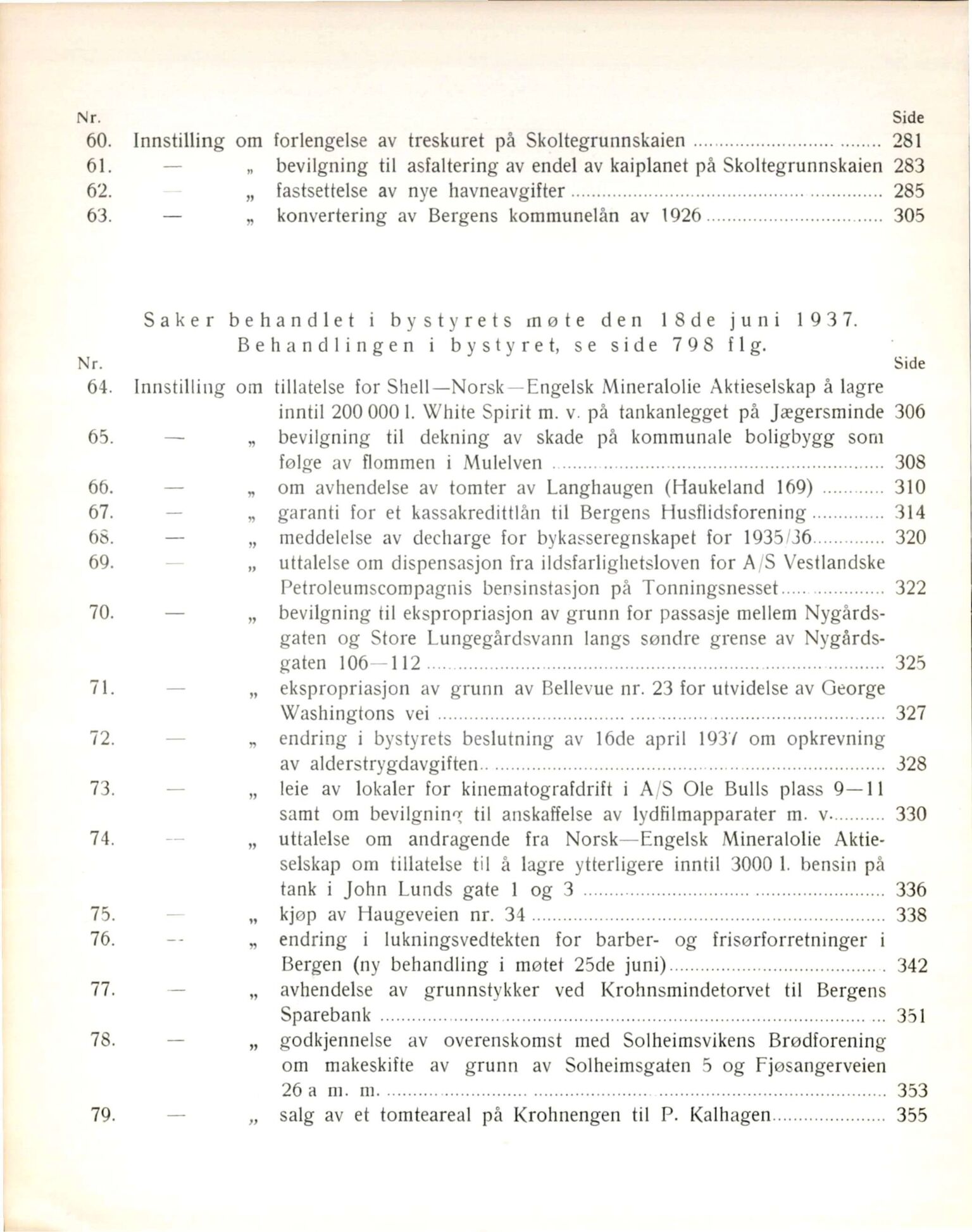 Bergen kommune. Formannskapet, BBA/A-0003/Ad/L0134: Bergens Kommuneforhandlinger, bind I, 1937