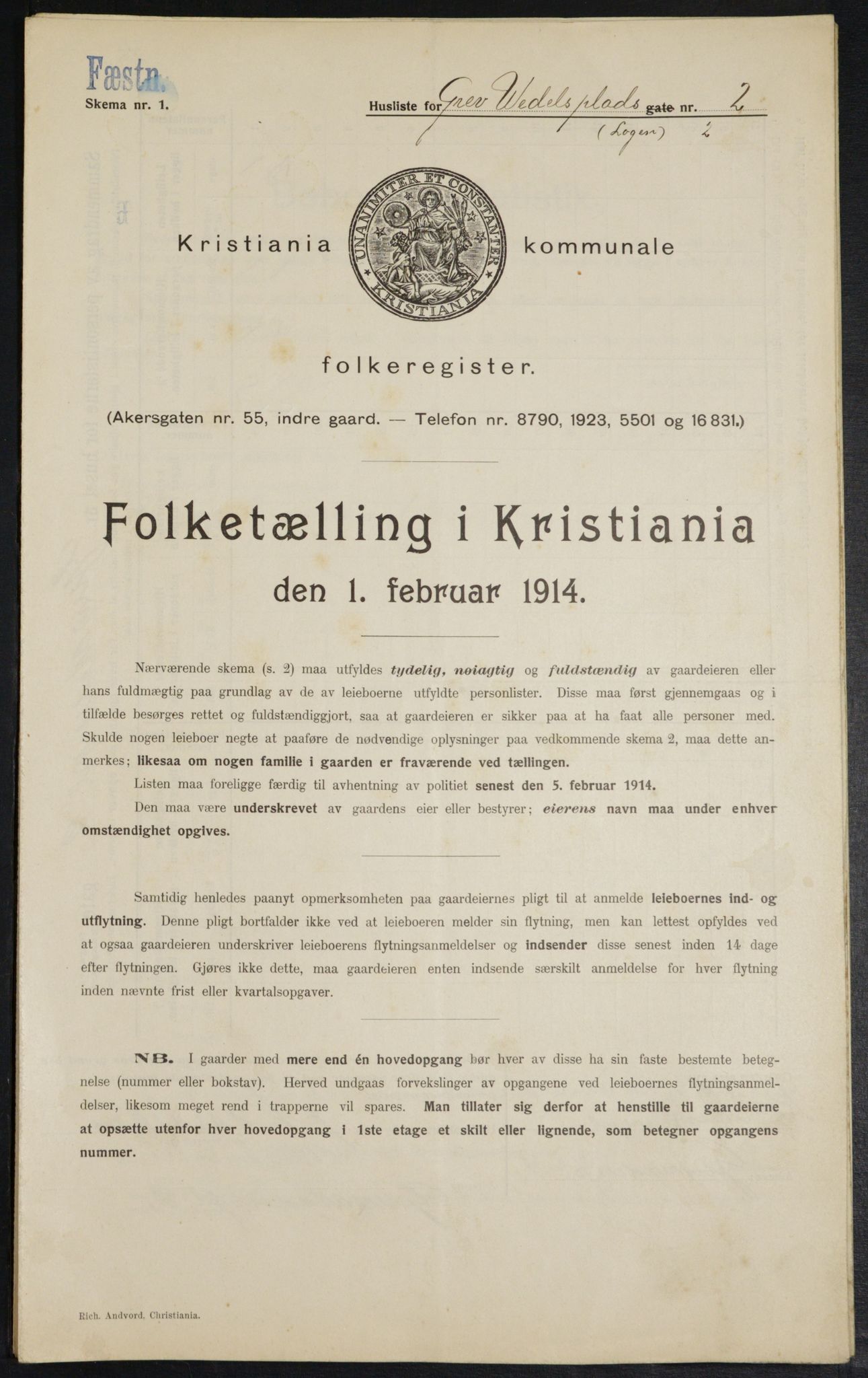 OBA, Kommunal folketelling 1.2.1914 for Kristiania, 1914, s. 29997