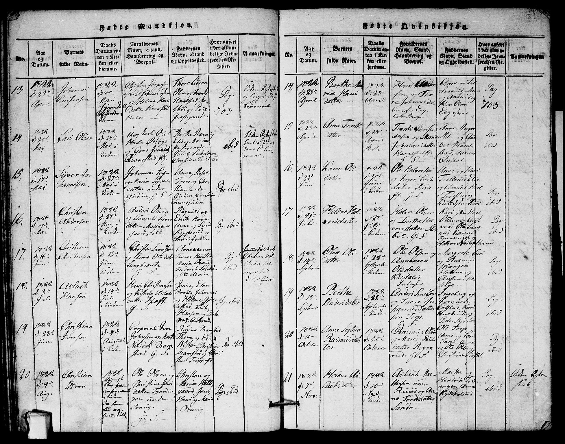 Askim prestekontor Kirkebøker, AV/SAO-A-10900/G/Ga/L0001: Klokkerbok nr. 1, 1817-1846, s. 46-47