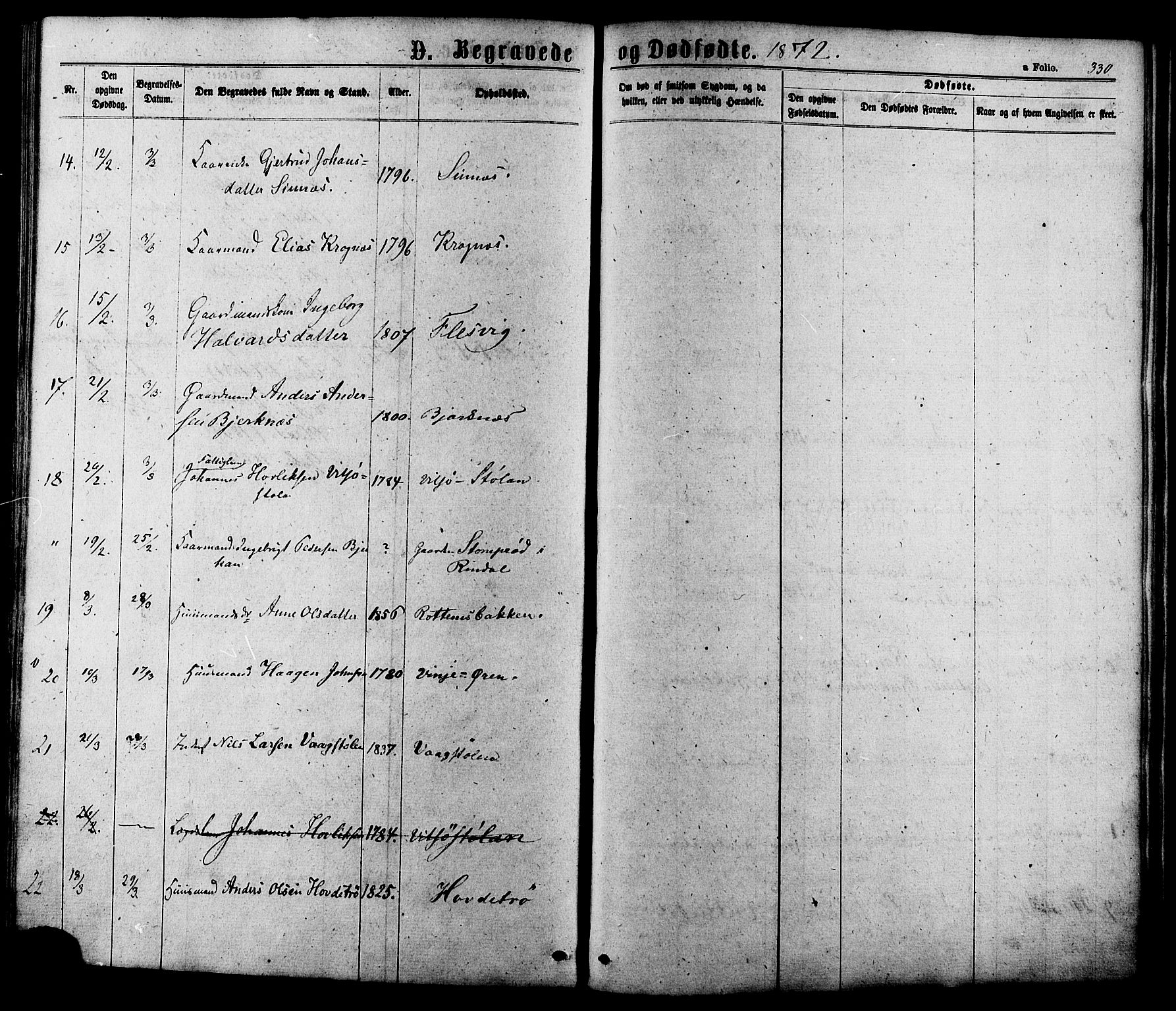 Ministerialprotokoller, klokkerbøker og fødselsregistre - Sør-Trøndelag, SAT/A-1456/630/L0495: Ministerialbok nr. 630A08, 1868-1878, s. 330