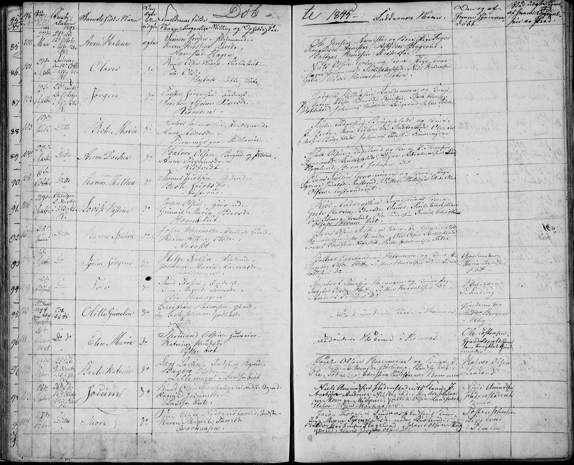 Sandsvær kirkebøker, AV/SAKO-A-244/F/Fa/L0005: Ministerialbok nr. I 5, 1840-1856, s. 92-93