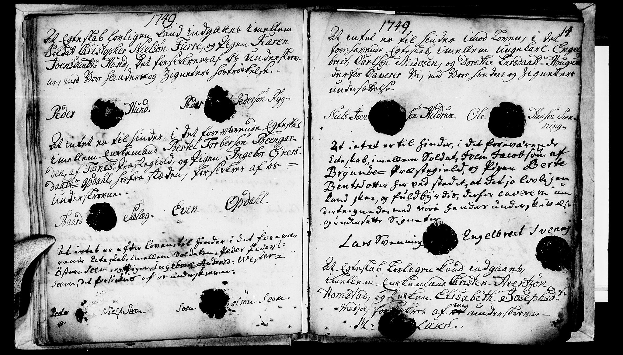 Ministerialprotokoller, klokkerbøker og fødselsregistre - Nord-Trøndelag, SAT/A-1458/764/L0541: Ministerialbok nr. 764A01, 1745-1758, s. 14