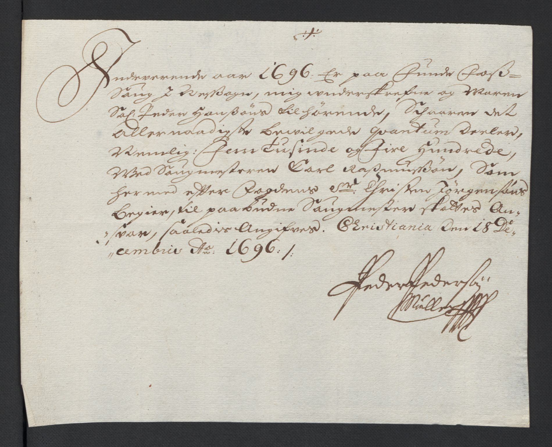 Rentekammeret inntil 1814, Reviderte regnskaper, Fogderegnskap, RA/EA-4092/R12/L0708: Fogderegnskap Øvre Romerike, 1696, s. 230