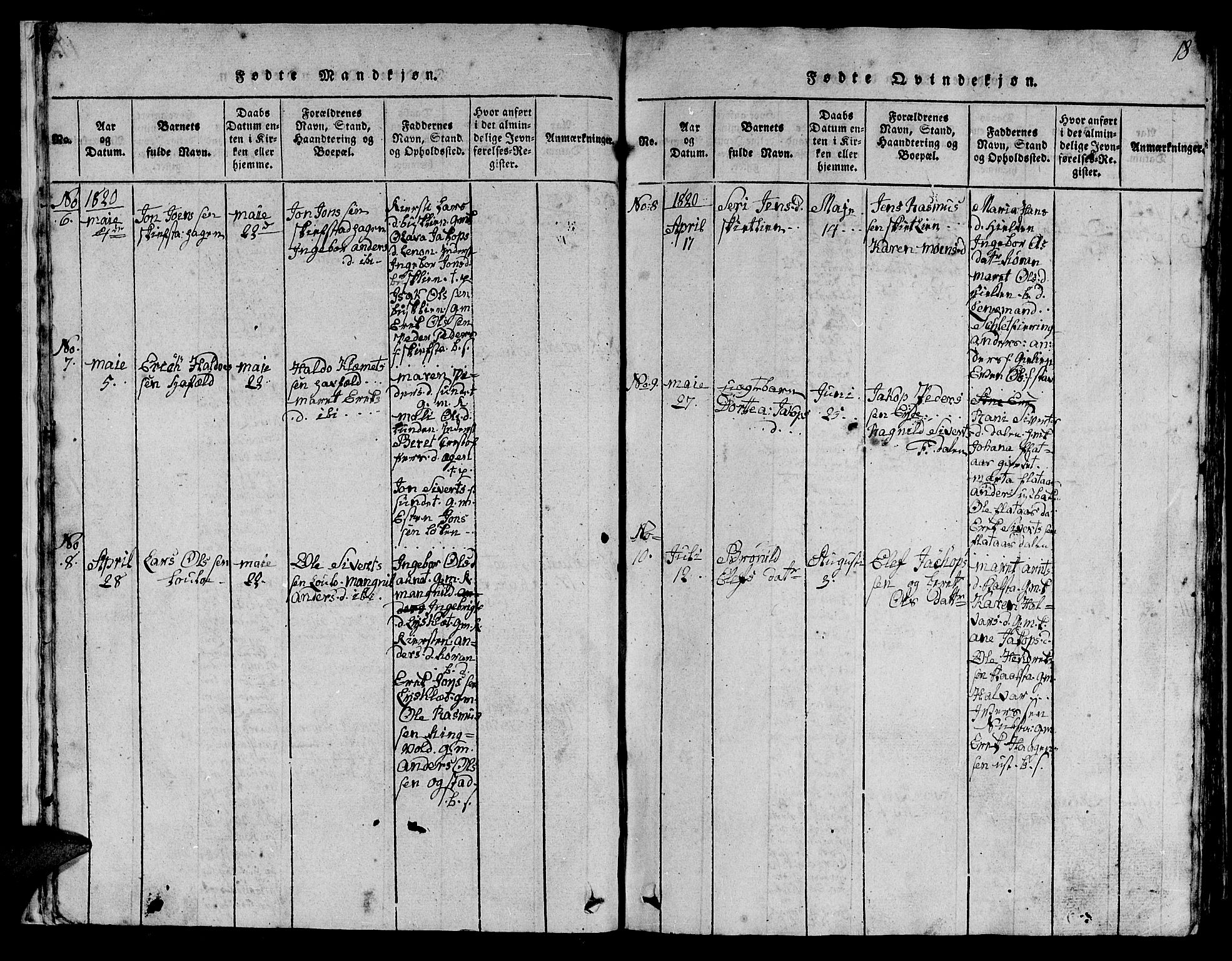 Ministerialprotokoller, klokkerbøker og fødselsregistre - Sør-Trøndelag, SAT/A-1456/613/L0393: Klokkerbok nr. 613C01, 1816-1886, s. 18