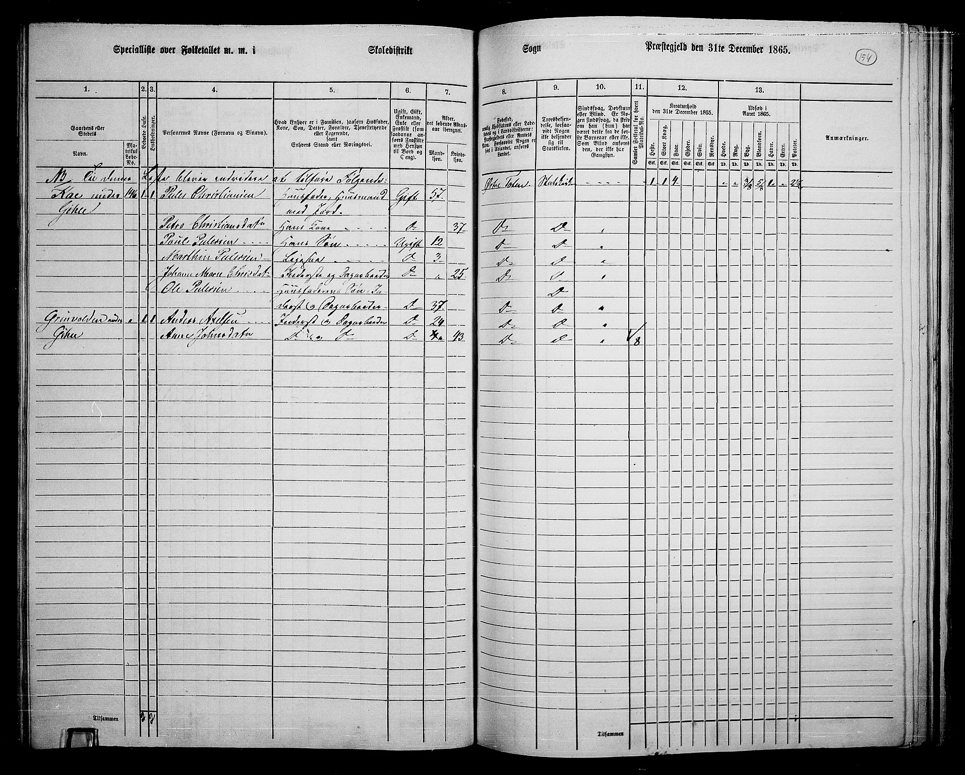 RA, Folketelling 1865 for 0528P Østre Toten prestegjeld, 1865, s. 270