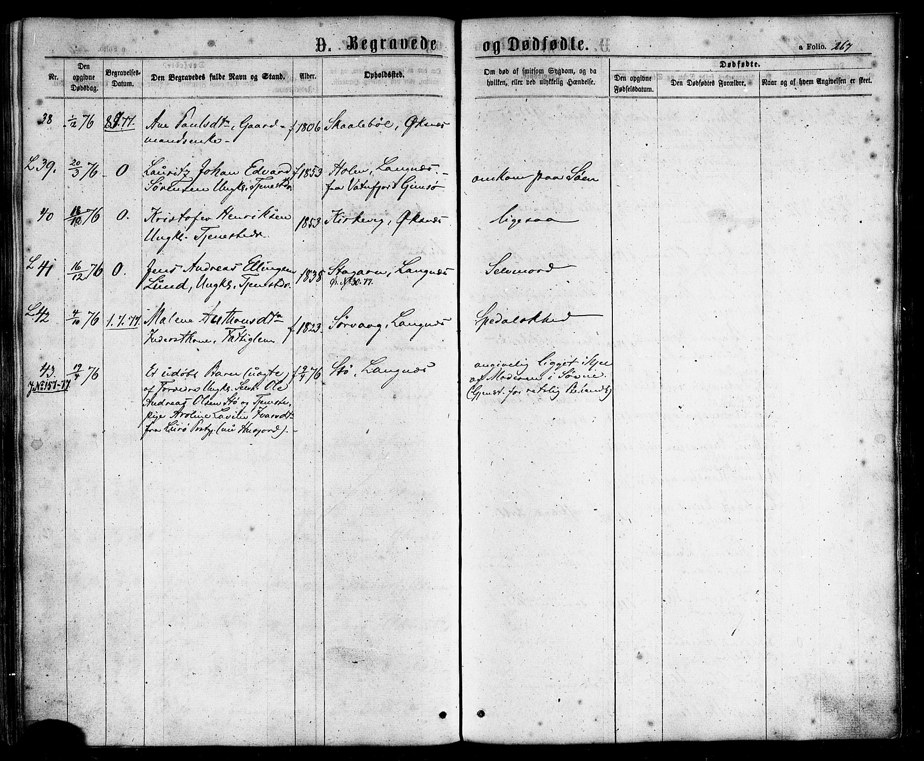 Ministerialprotokoller, klokkerbøker og fødselsregistre - Nordland, SAT/A-1459/893/L1334: Ministerialbok nr. 893A07, 1867-1877, s. 267