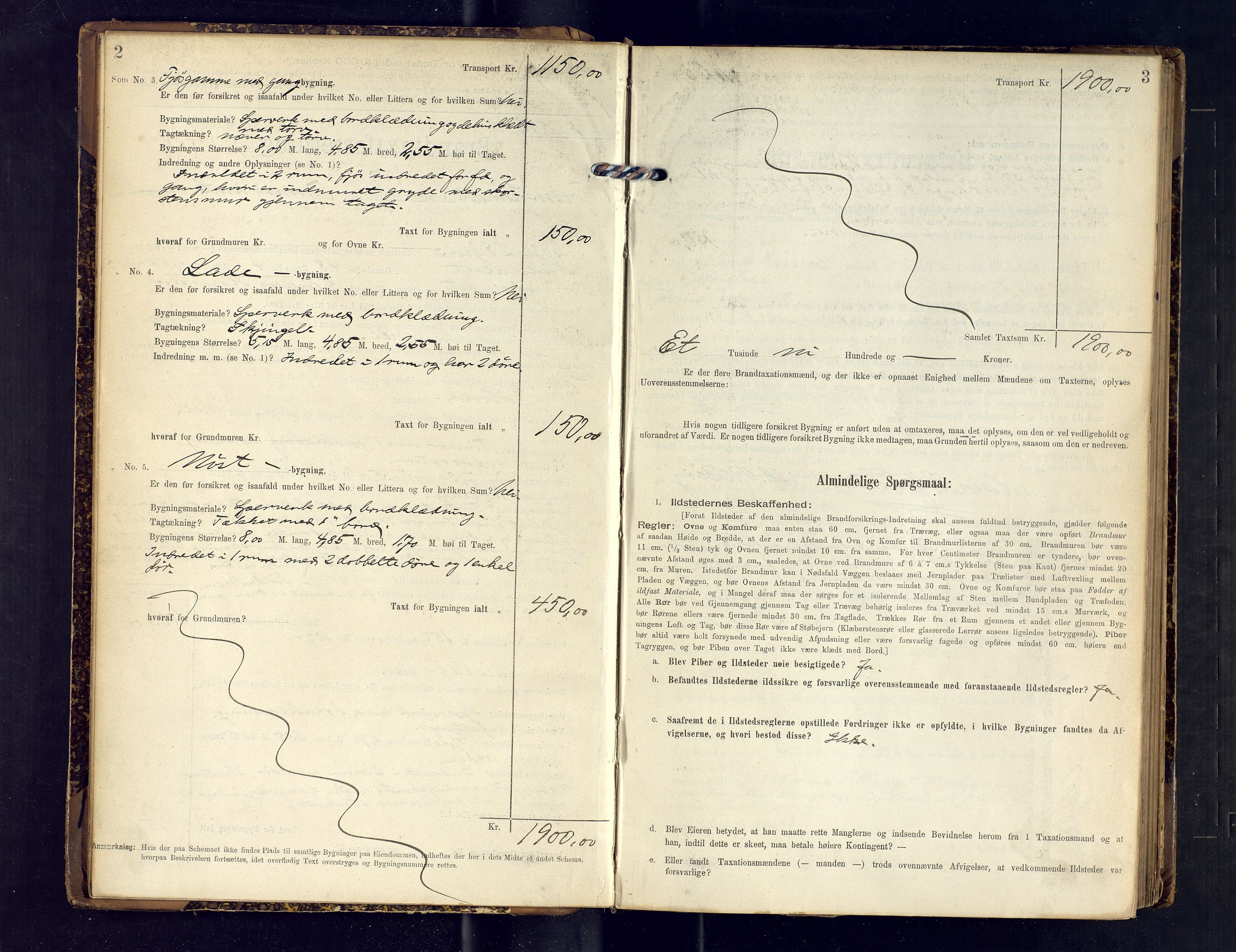 Tromsøysund lensmannskontor, AV/SATØ-SATØ-12/F/Fs/Fsb/L0736: Branntakstprotokoll (S). Med register, 1901-1907, s. 2-3