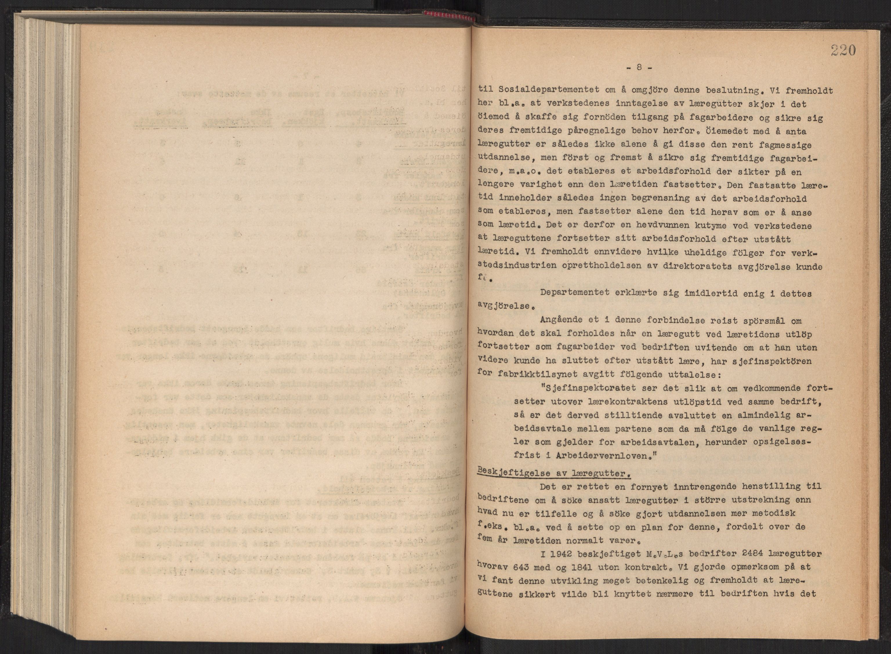 Teknologibedriftenes Landsforening TBL, RA/PA-1700/A/Ad/L0006: Årsberetning med register, 1937-1943, s. 220