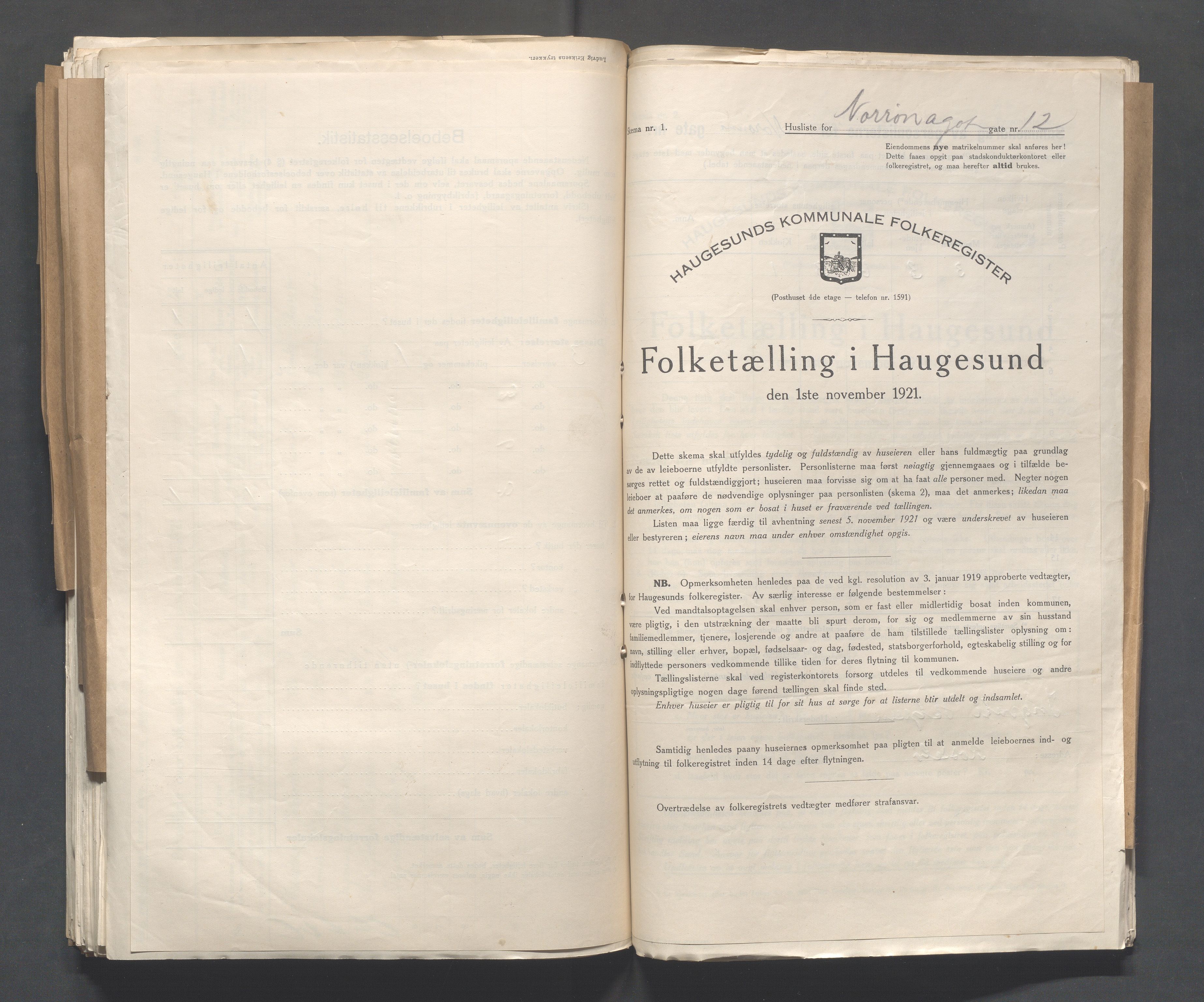 IKAR, Kommunal folketelling 1.11.1921 for Haugesund, 1921, s. 3161