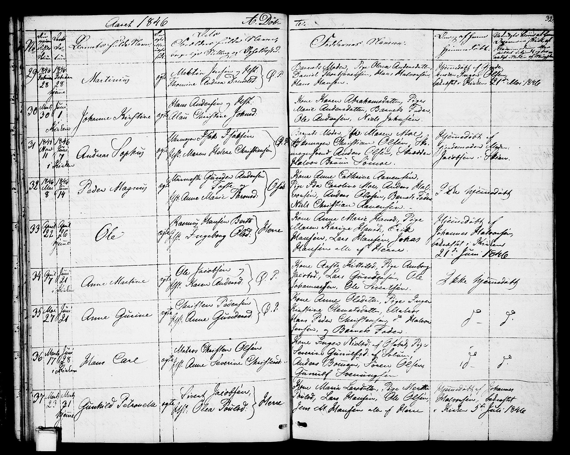 Porsgrunn kirkebøker , AV/SAKO-A-104/G/Gb/L0003: Klokkerbok nr. II 3, 1841-1852, s. 32