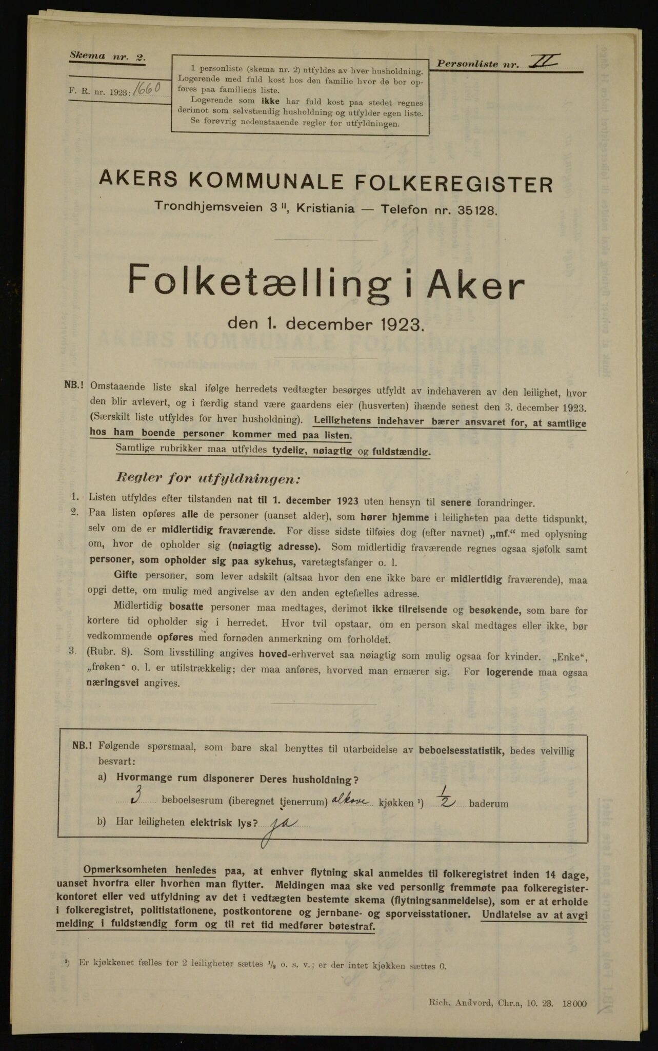 , Kommunal folketelling 1.12.1923 for Aker, 1923, s. 46074