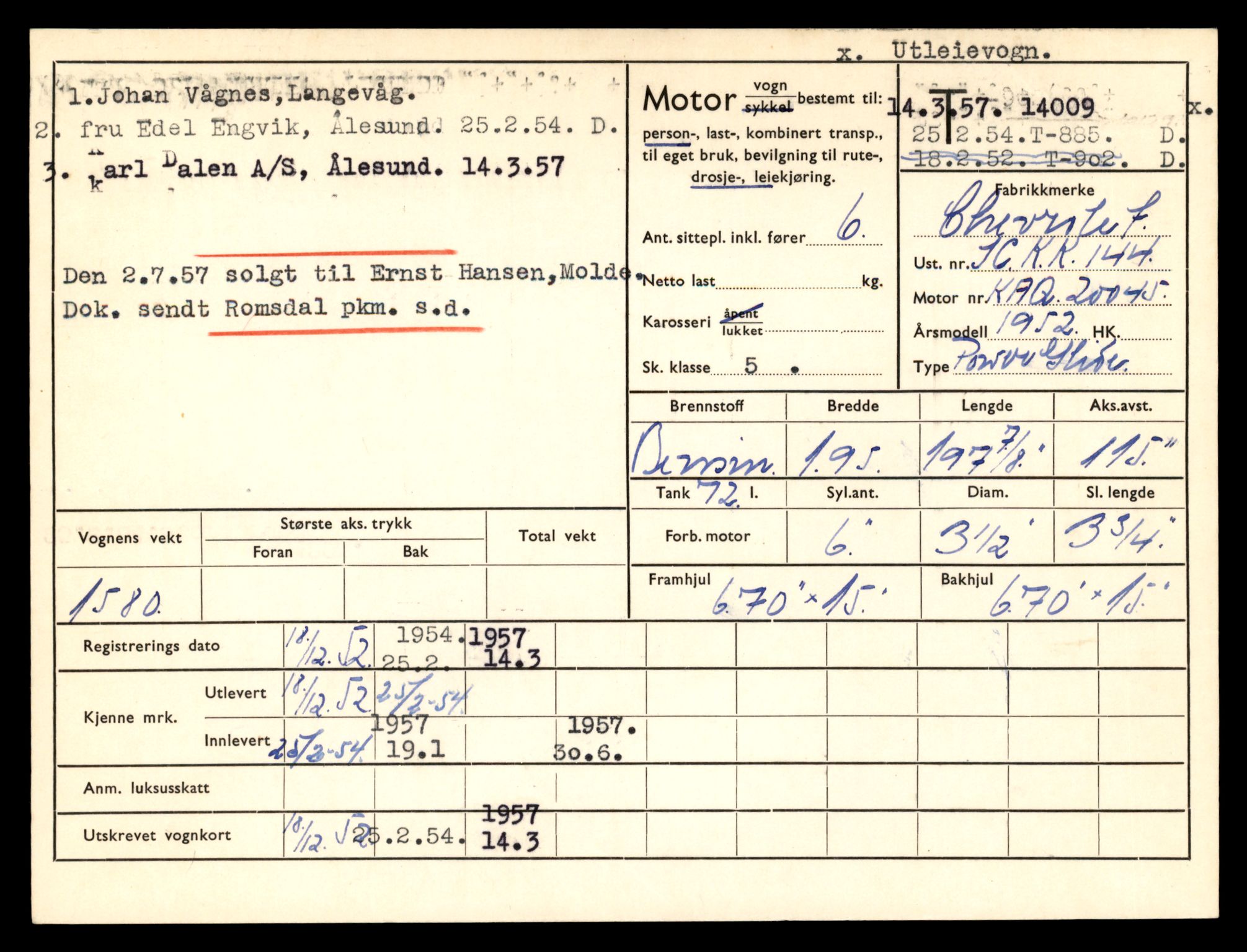 Møre og Romsdal vegkontor - Ålesund trafikkstasjon, AV/SAT-A-4099/F/Fe/L0042: Registreringskort for kjøretøy T 13906 - T 14079, 1927-1998, s. 1485
