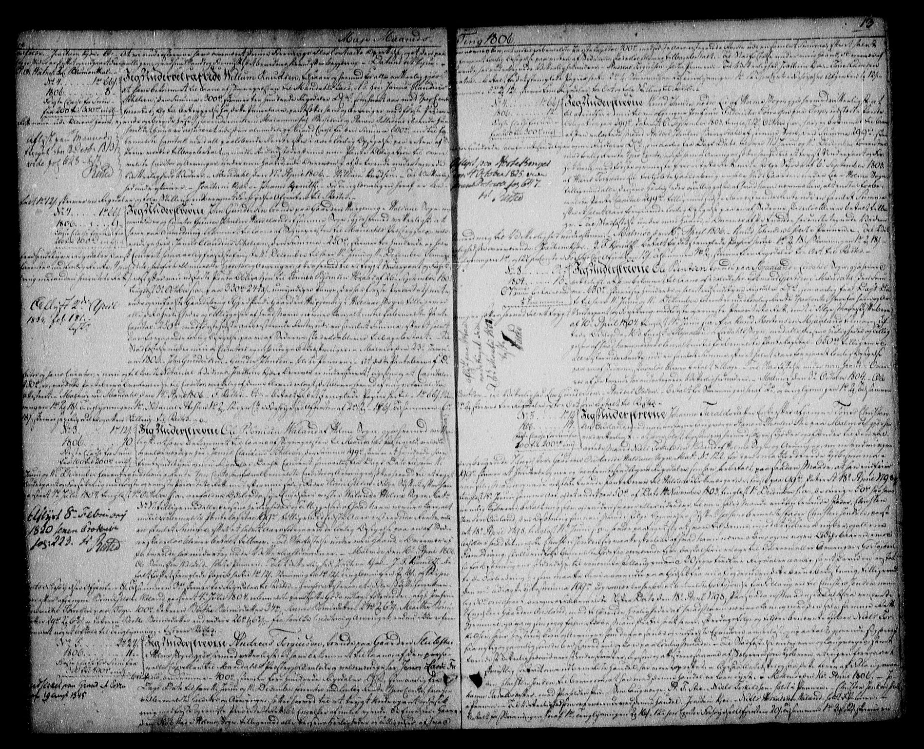 Mandal sorenskriveri, SAK/1221-0005/001/G/Gb/Gba/L0018: Pantebok nr. 8a, 1806-1811, s. 13