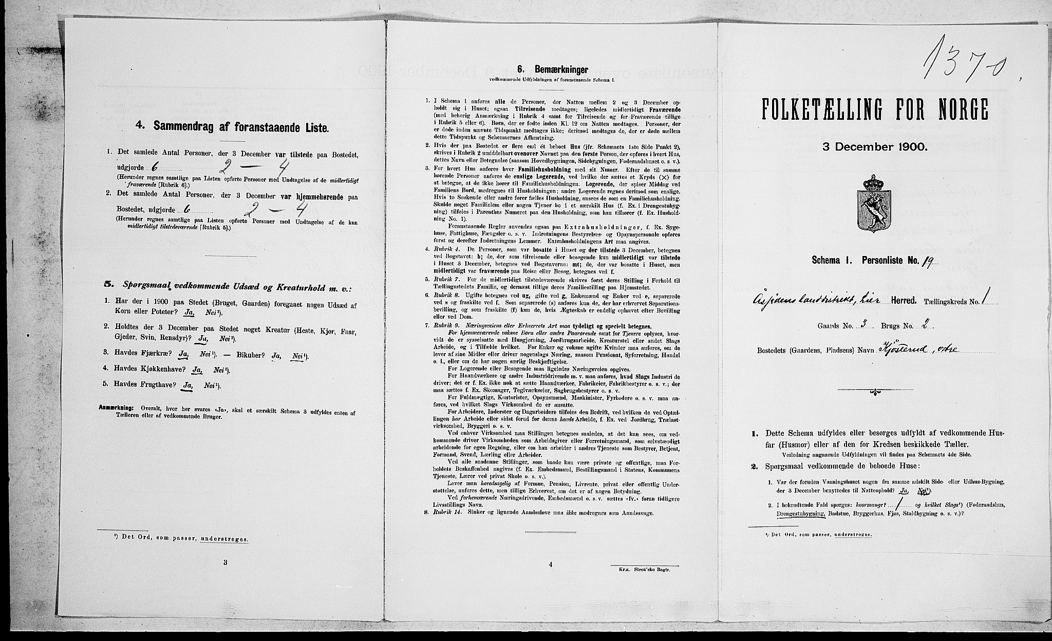 RA, Folketelling 1900 for 0626 Lier herred, 1900, s. 75
