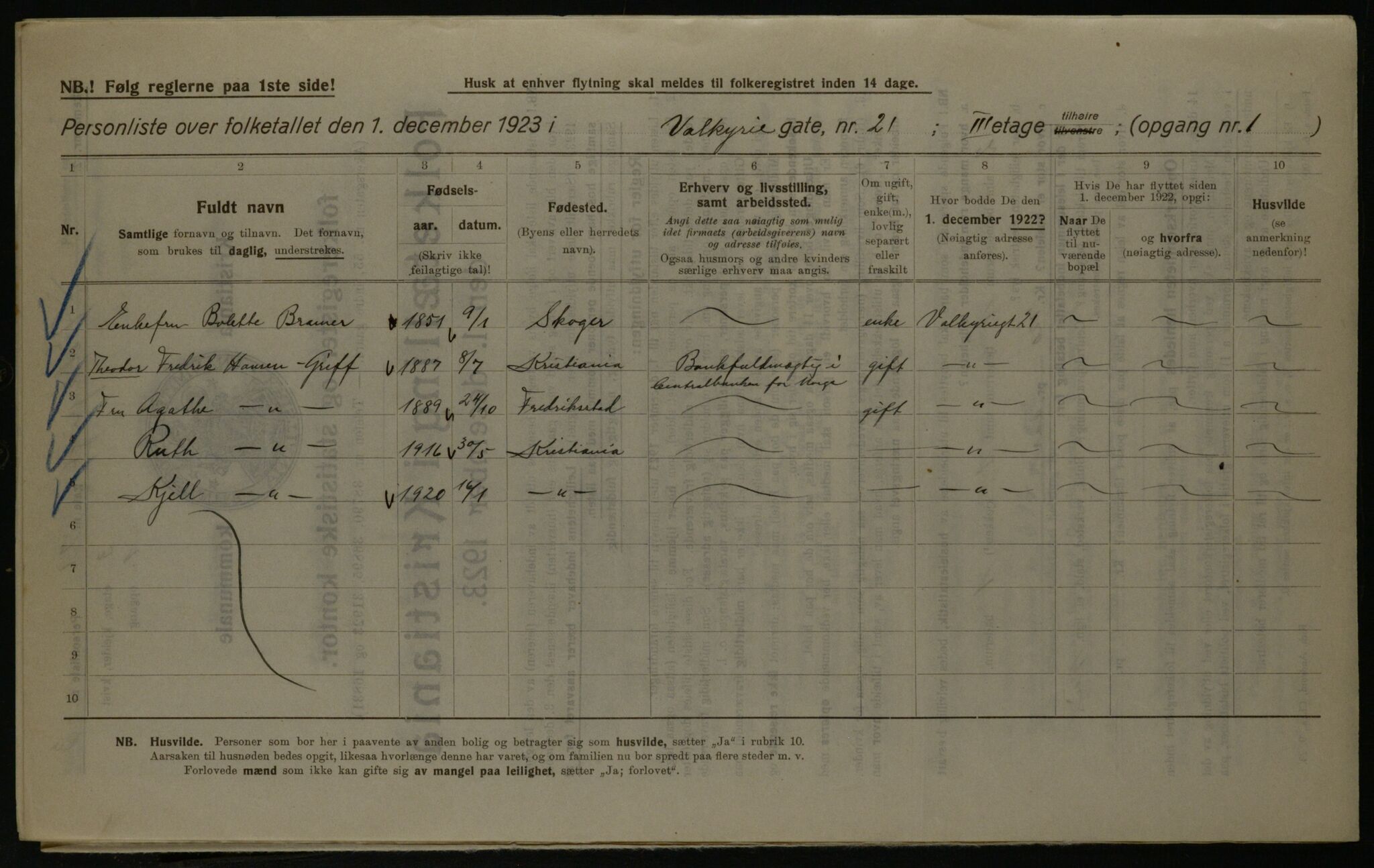 OBA, Kommunal folketelling 1.12.1923 for Kristiania, 1923, s. 134648