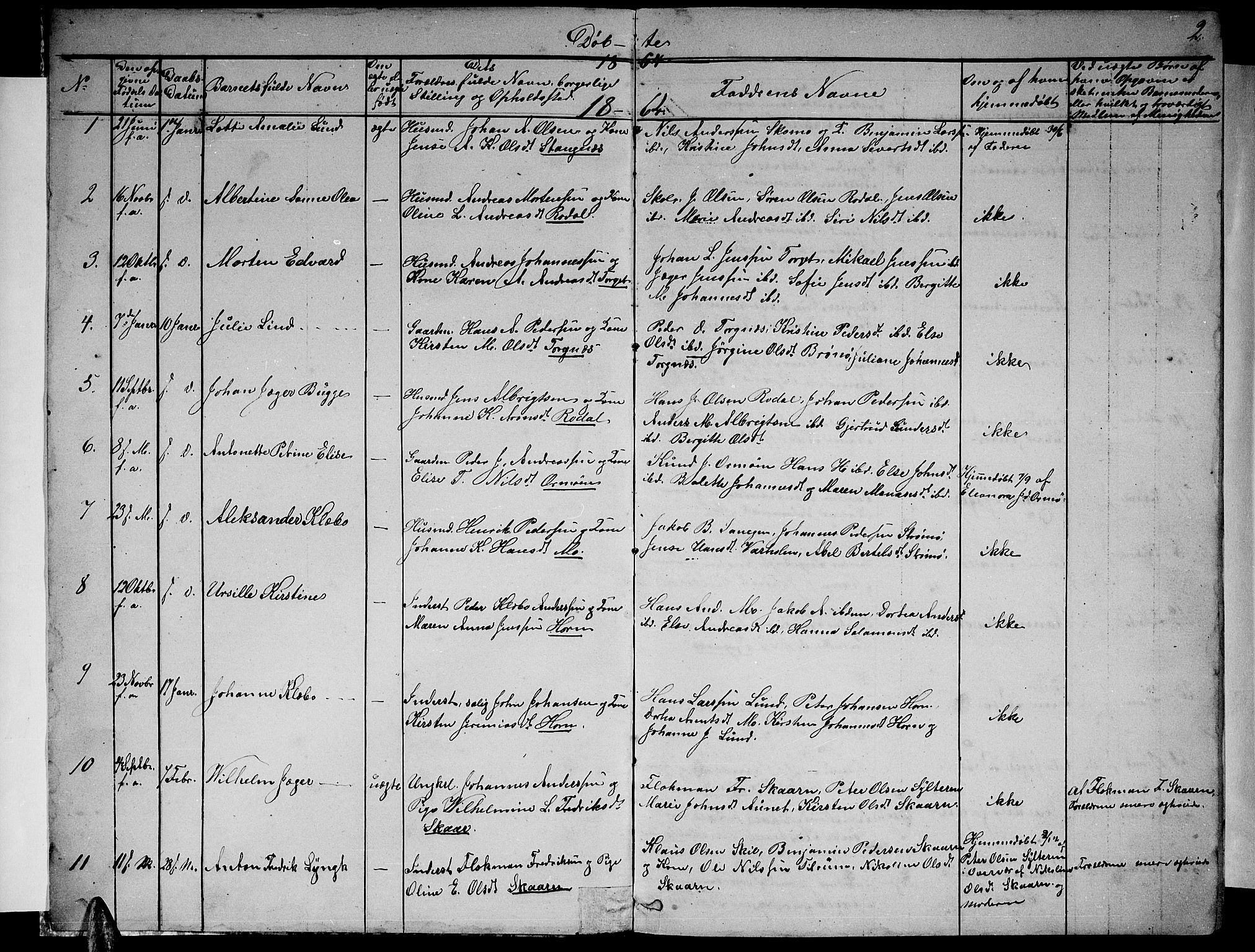 Ministerialprotokoller, klokkerbøker og fødselsregistre - Nordland, SAT/A-1459/813/L0212: Klokkerbok nr. 813C04, 1864-1886, s. 2