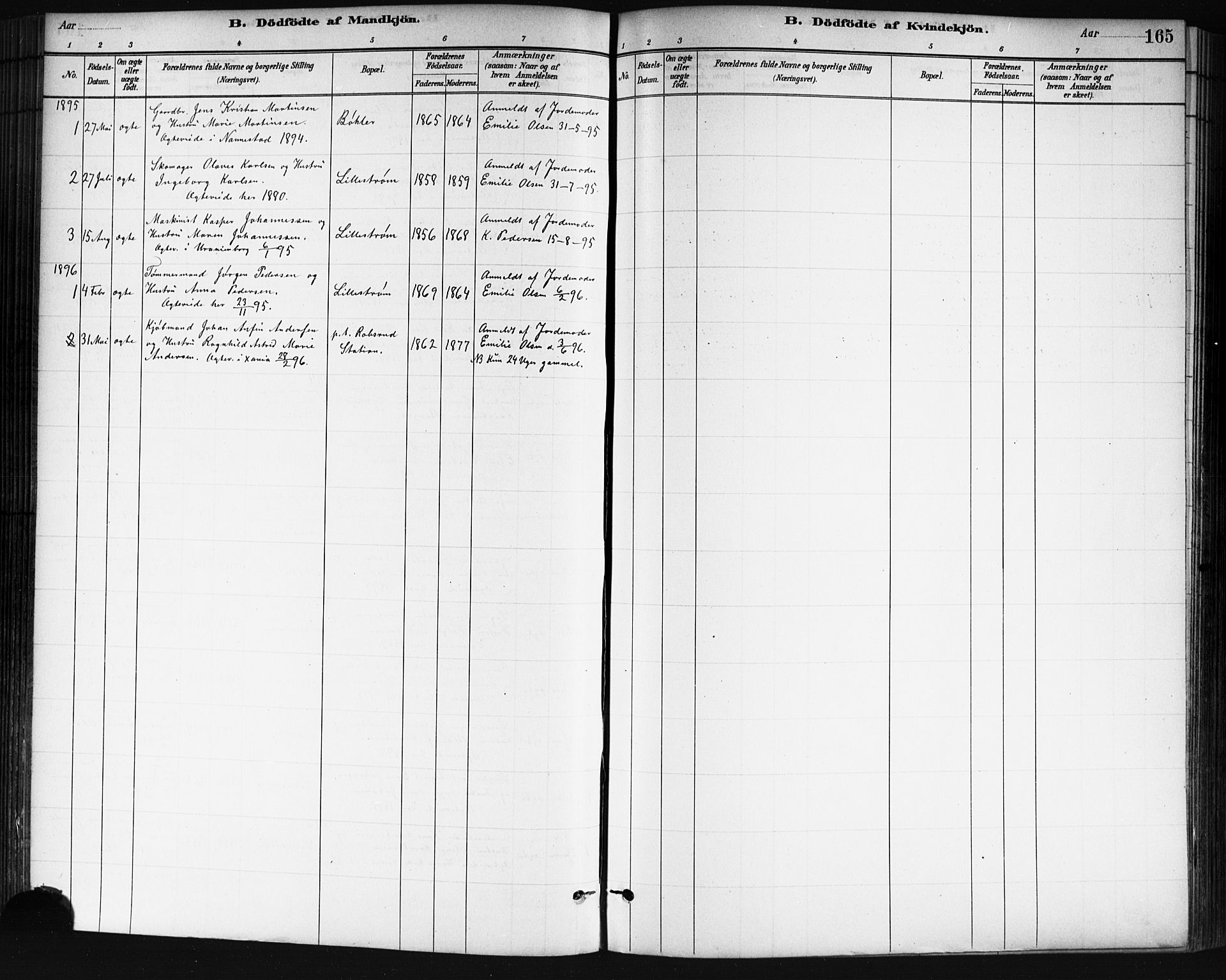 Skedsmo prestekontor Kirkebøker, AV/SAO-A-10033a/G/Ga/L0004: Klokkerbok nr. I 4, 1883-1895, s. 165