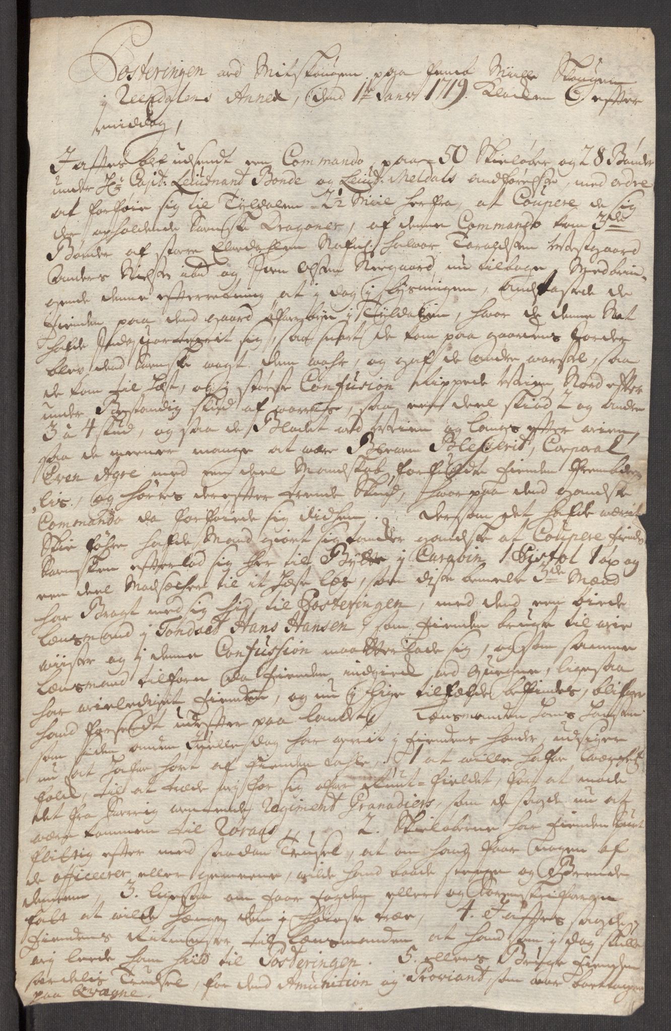 Kommanderende general (KG I) med Det norske krigsdirektorium, AV/RA-EA-5419/E/Eb/L0012: Kunnskap om fienden, kronologisk ordnet, 1718-1719, s. 522