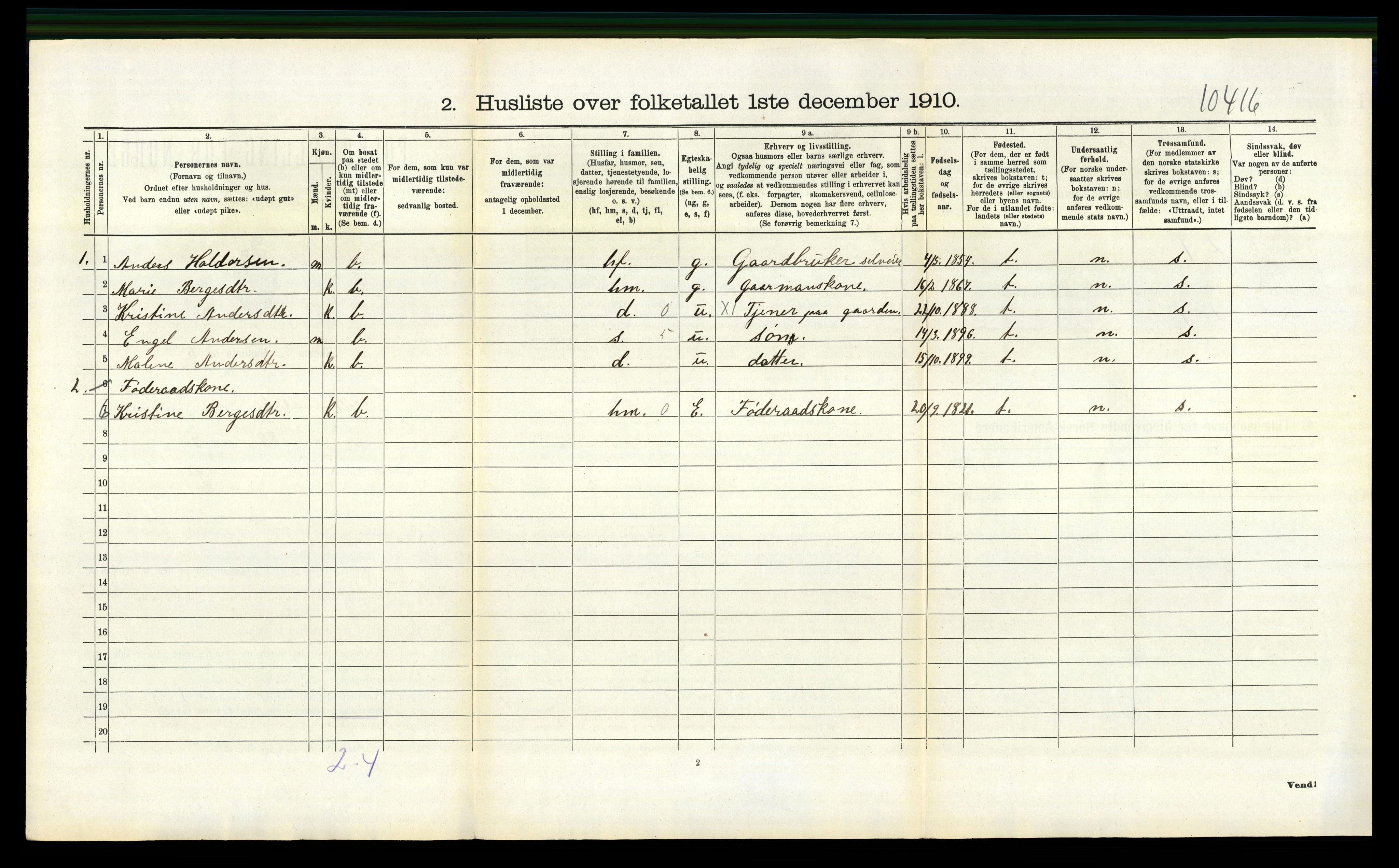 RA, Folketelling 1910 for 1240 Strandvik herred, 1910, s. 232