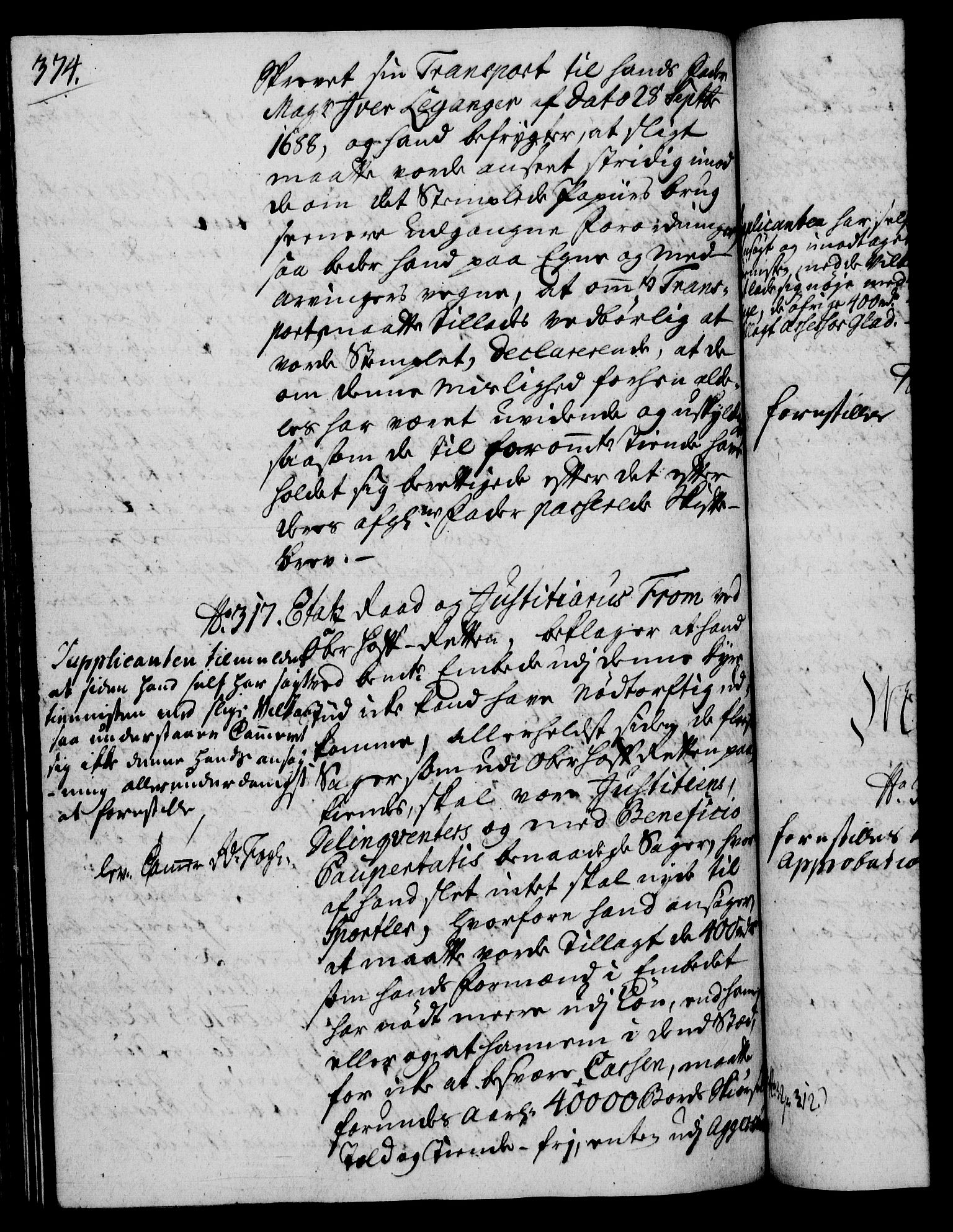 Rentekammeret, Kammerkanselliet, RA/EA-3111/G/Gh/Gha/L0023: Norsk ekstraktmemorialprotokoll (merket RK 53.68), 1741-1742, s. 374