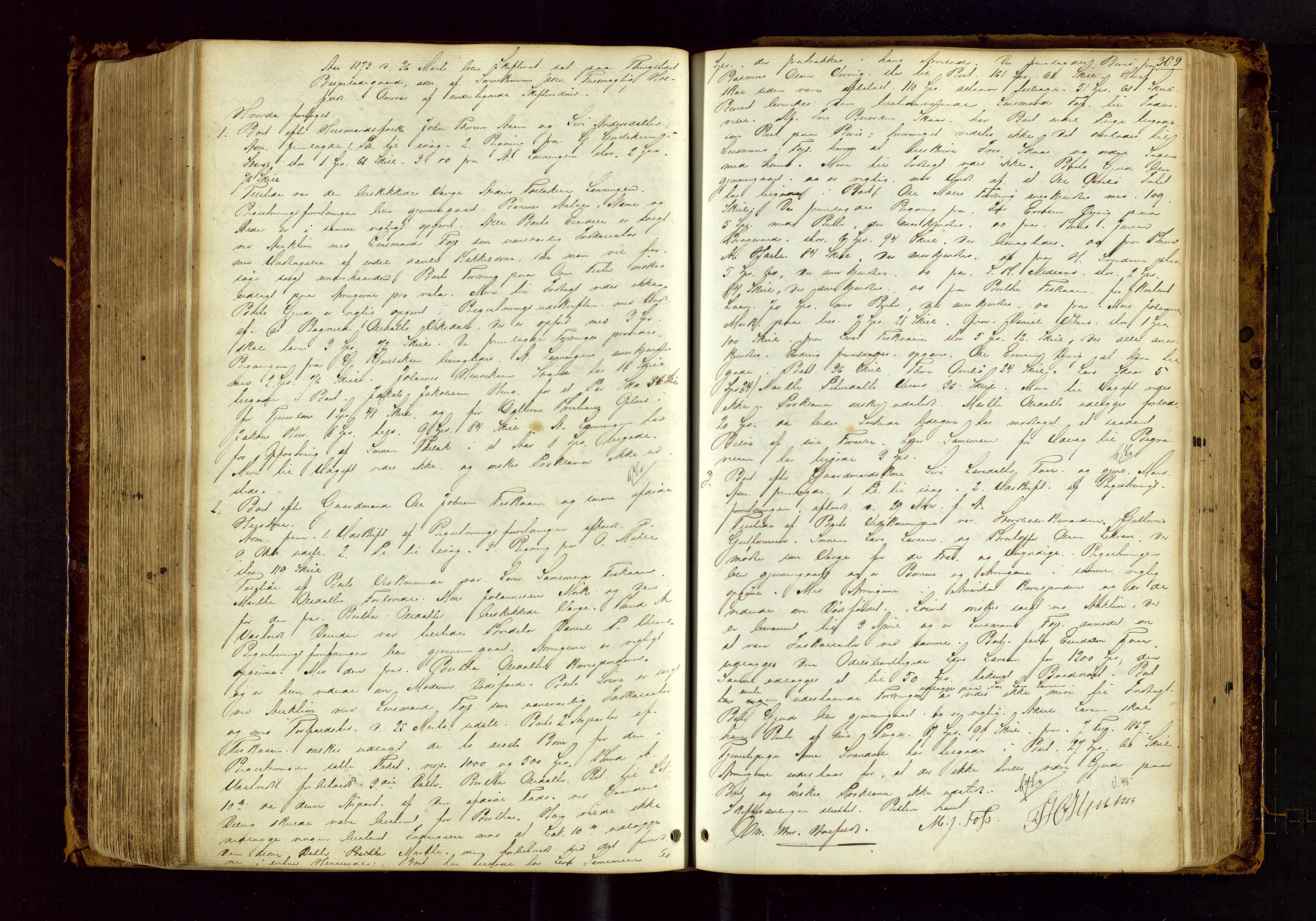 Ryfylke tingrett, AV/SAST-A-100055/001/IV/IVF/L0010: Skifteforhandlingsprotokoll C1 Strand og Finnøy, 1856-1883, s. 309