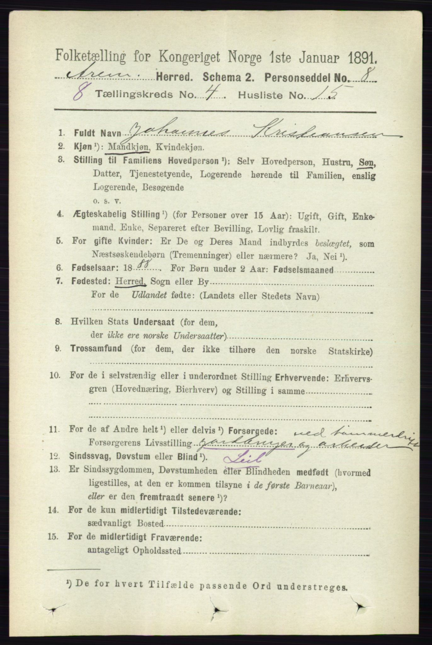 RA, Folketelling 1891 for 0118 Aremark herred, 1891, s. 2015