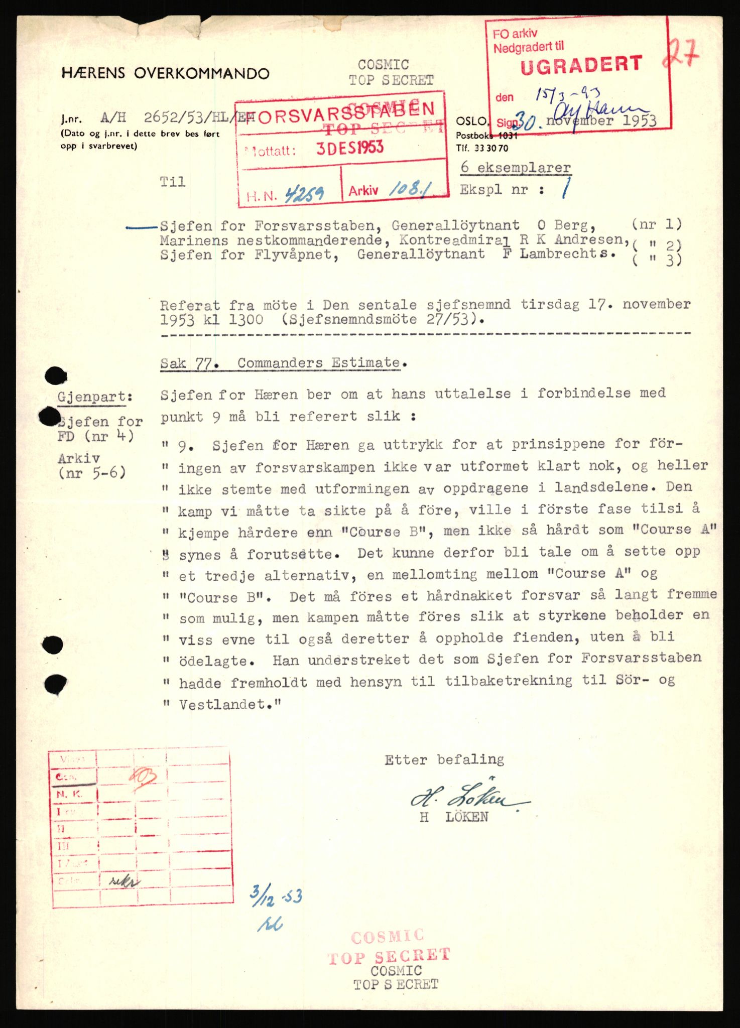 Forsvaret, Den sentrale sjefsnemnd, AV/RA-RAFA-6733, 1953-1956, s. 24