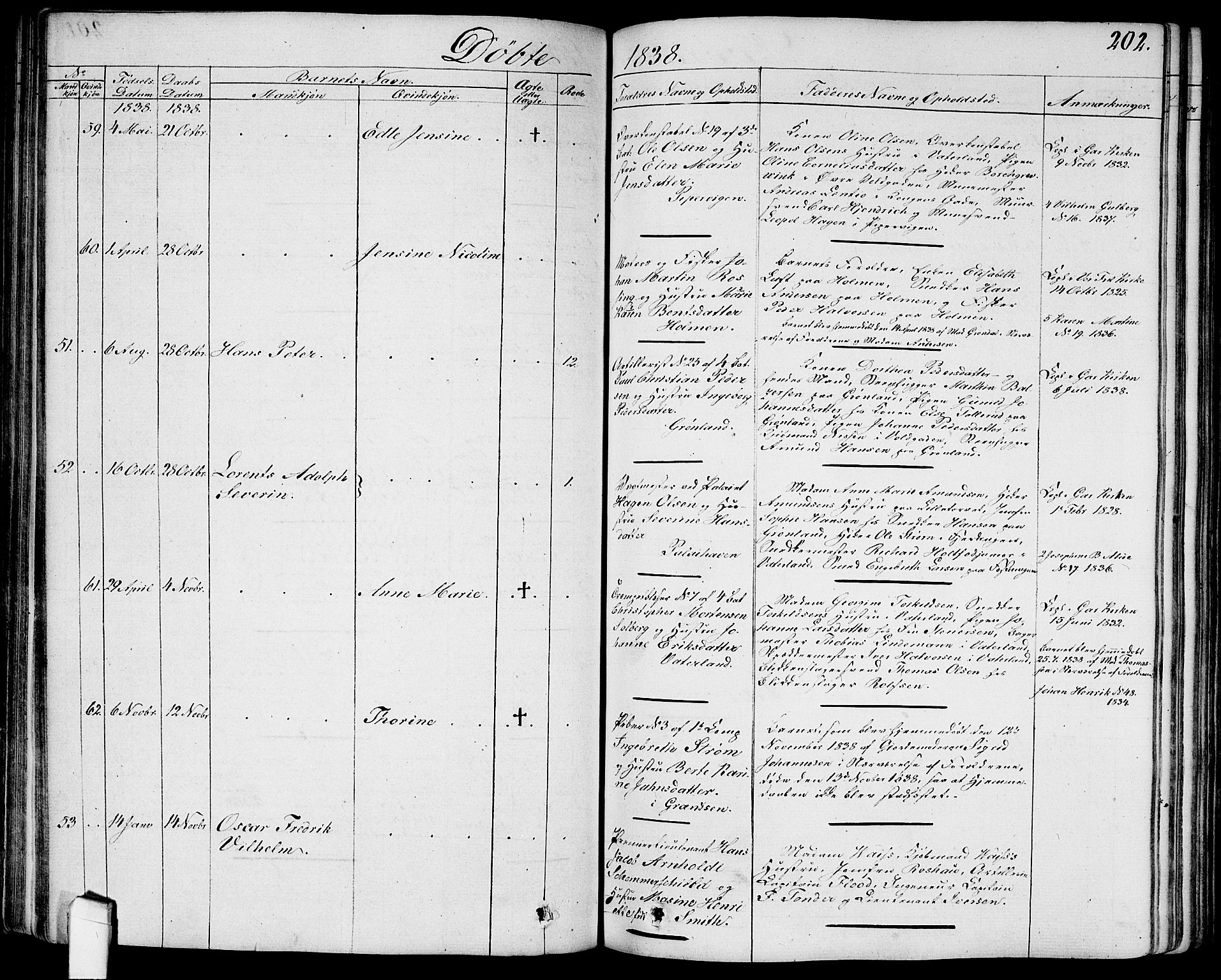 Garnisonsmenigheten Kirkebøker, AV/SAO-A-10846/G/Ga/L0004: Klokkerbok nr. 4, 1828-1840, s. 202
