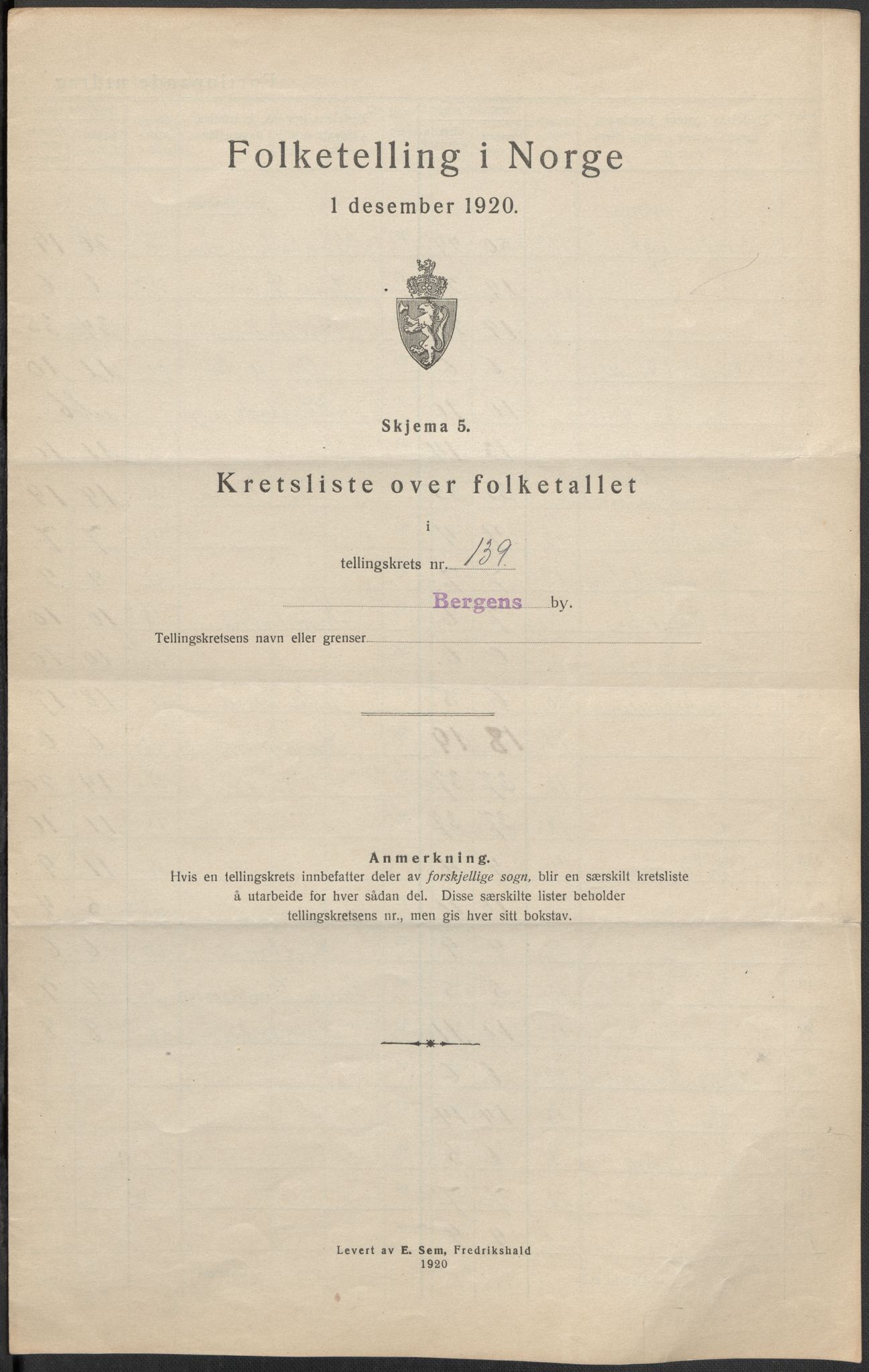 SAB, Folketelling 1920 for 1301 Bergen kjøpstad, 1920, s. 437