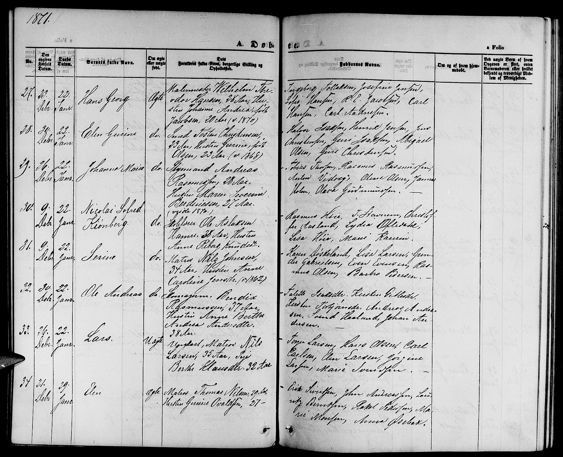 St. Petri sokneprestkontor, AV/SAST-A-101813/001/30/30BB/L0001: Klokkerbok nr. B 1, 1865-1878