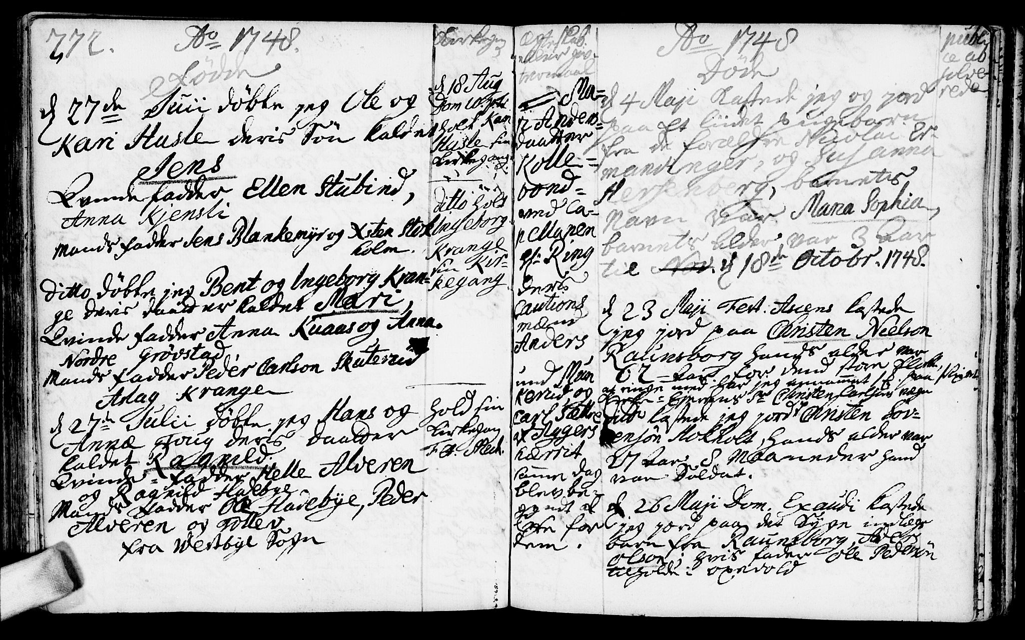 Nesodden prestekontor Kirkebøker, AV/SAO-A-10013/F/Fa/L0001: Ministerialbok nr. I 1, 1709-1750, s. 272-273