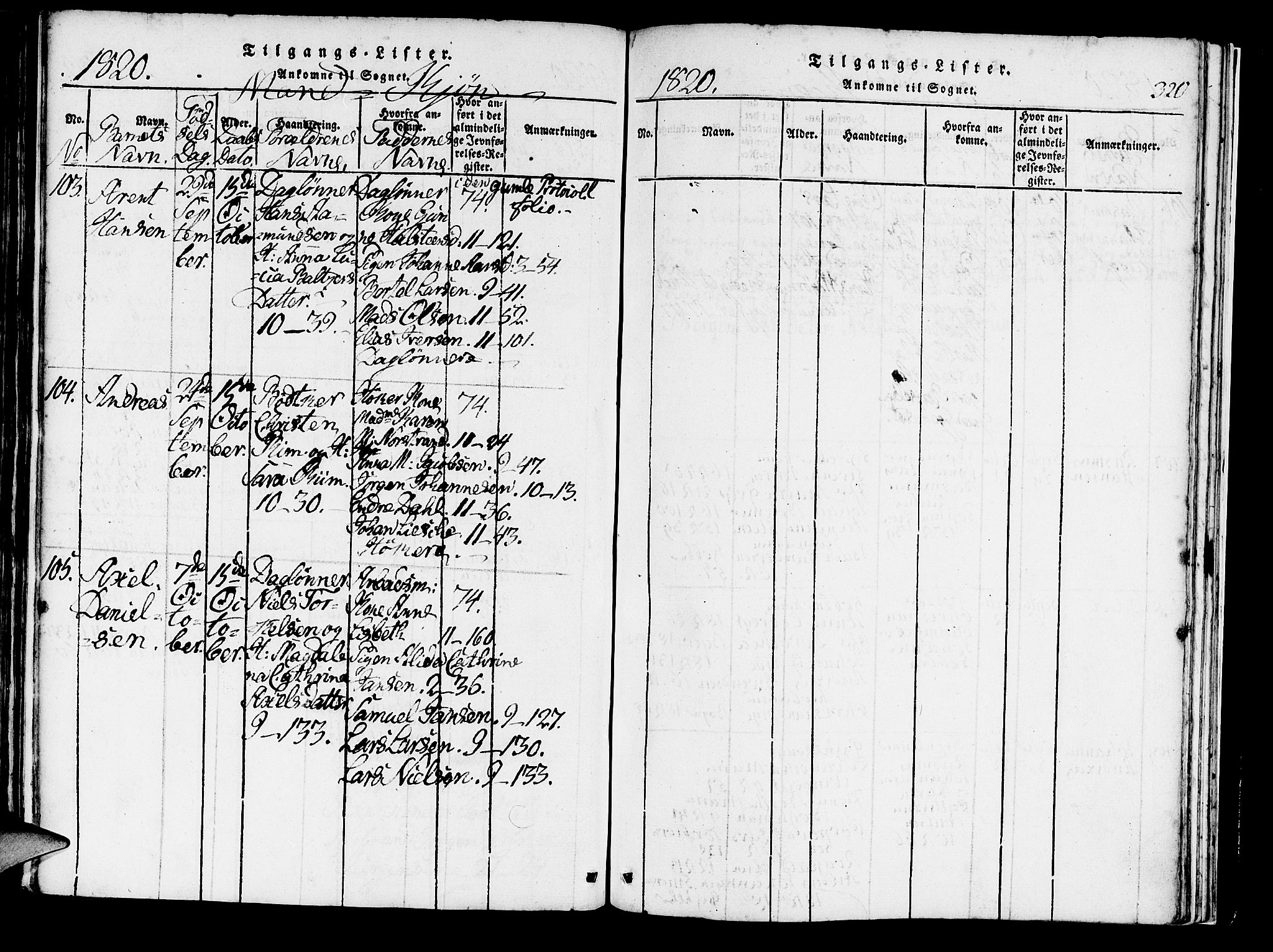Domkirken sokneprestembete, AV/SAB-A-74801/H/Haa/L0010: Ministerialbok nr. A 10, 1816-1821, s. 320