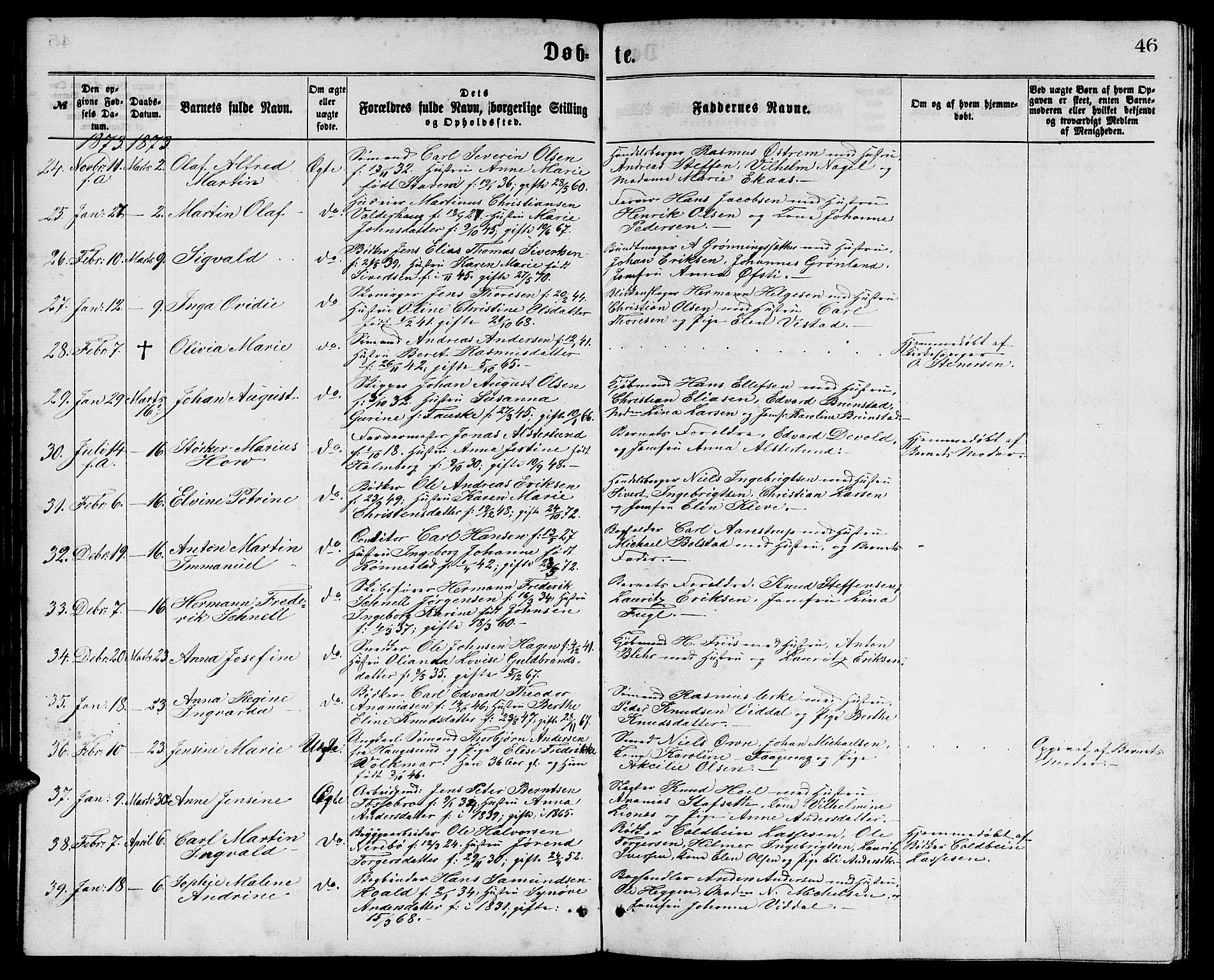 Ministerialprotokoller, klokkerbøker og fødselsregistre - Møre og Romsdal, AV/SAT-A-1454/529/L0465: Klokkerbok nr. 529C02, 1868-1877, s. 46