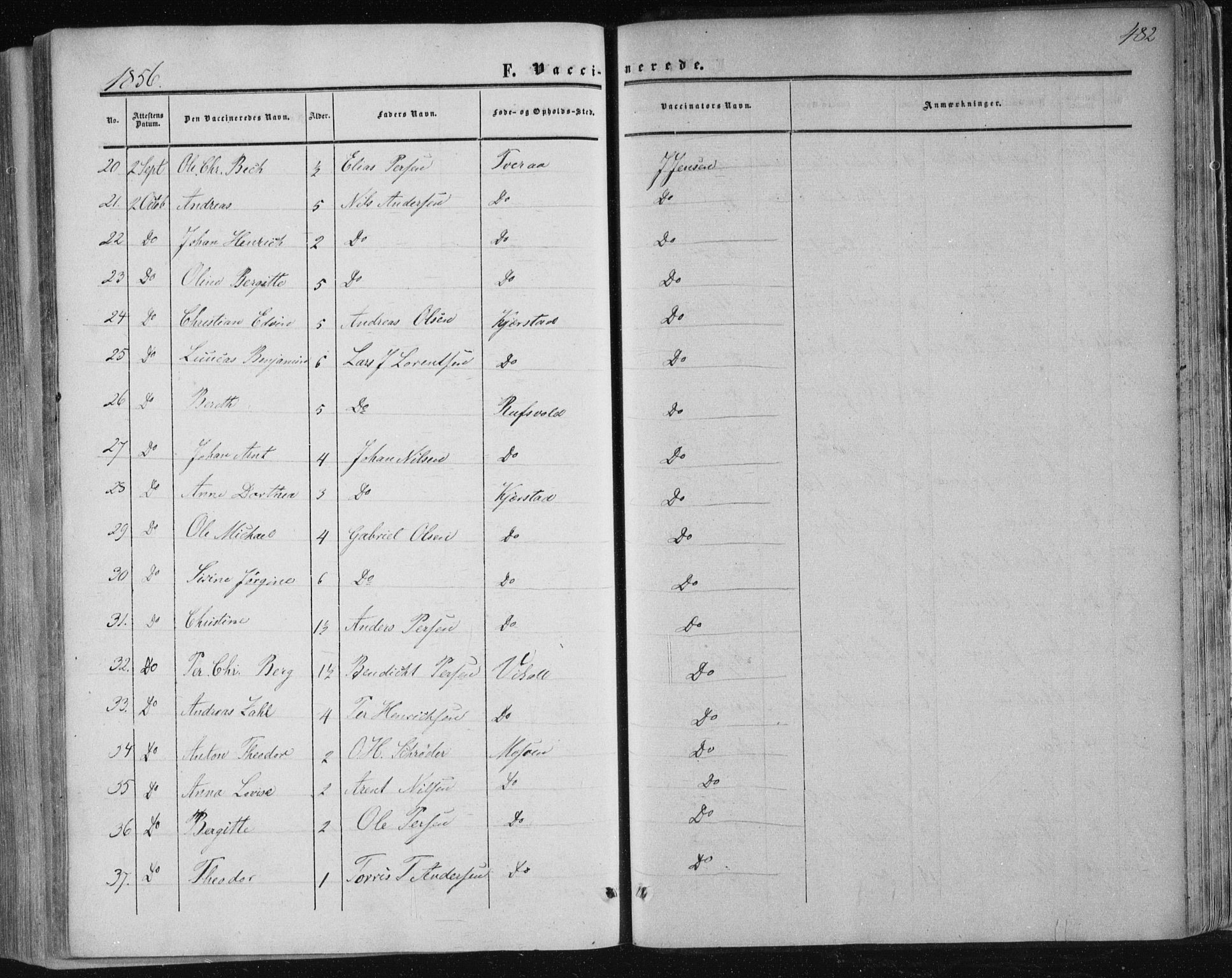 Ministerialprotokoller, klokkerbøker og fødselsregistre - Nordland, AV/SAT-A-1459/820/L0293: Ministerialbok nr. 820A14, 1855-1865, s. 482