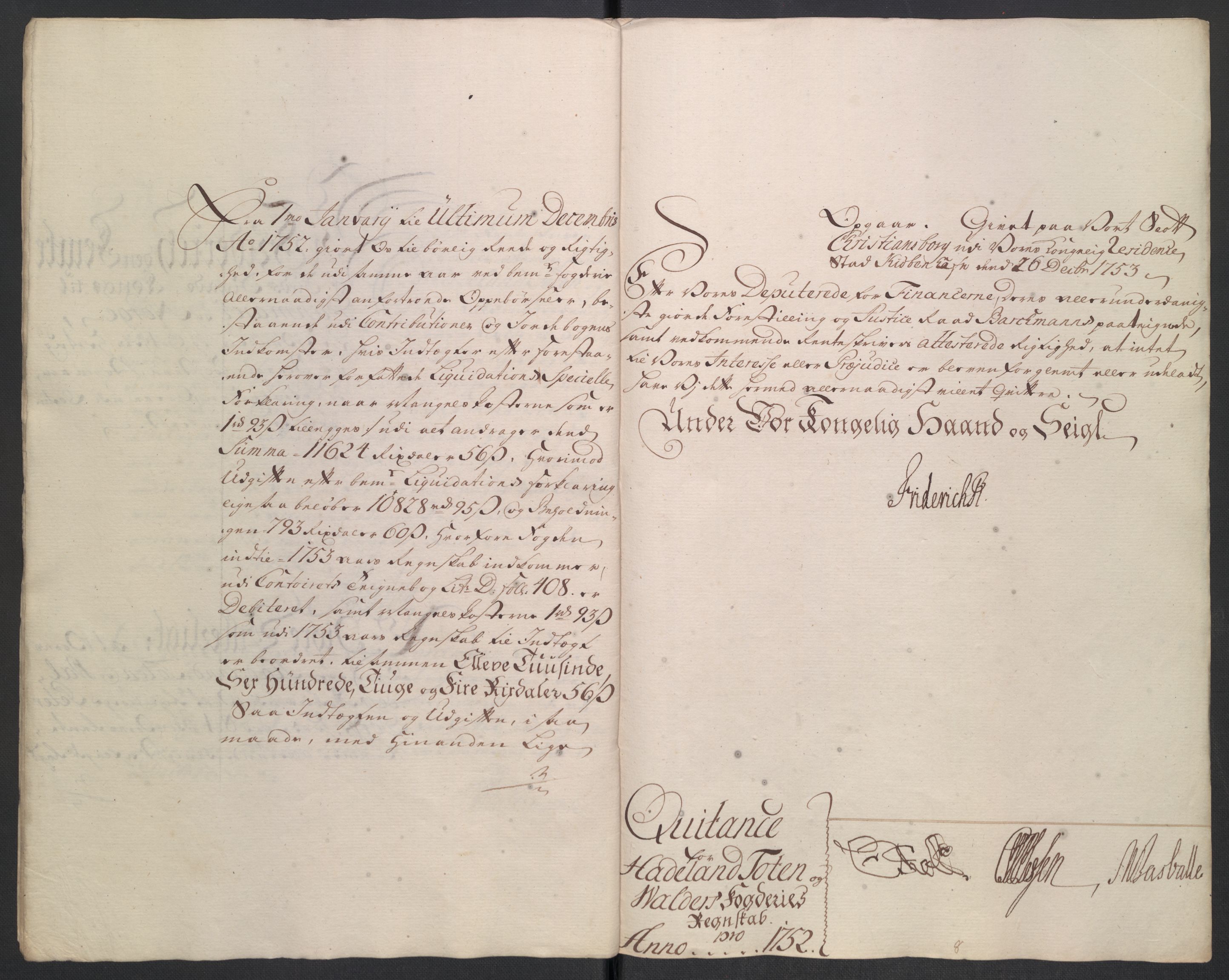 Rentekammeret inntil 1814, Reviderte regnskaper, Fogderegnskap, RA/EA-4092/R18/L1349: Fogderegnskap Hadeland, Toten og Valdres, 1752-1753, s. 41