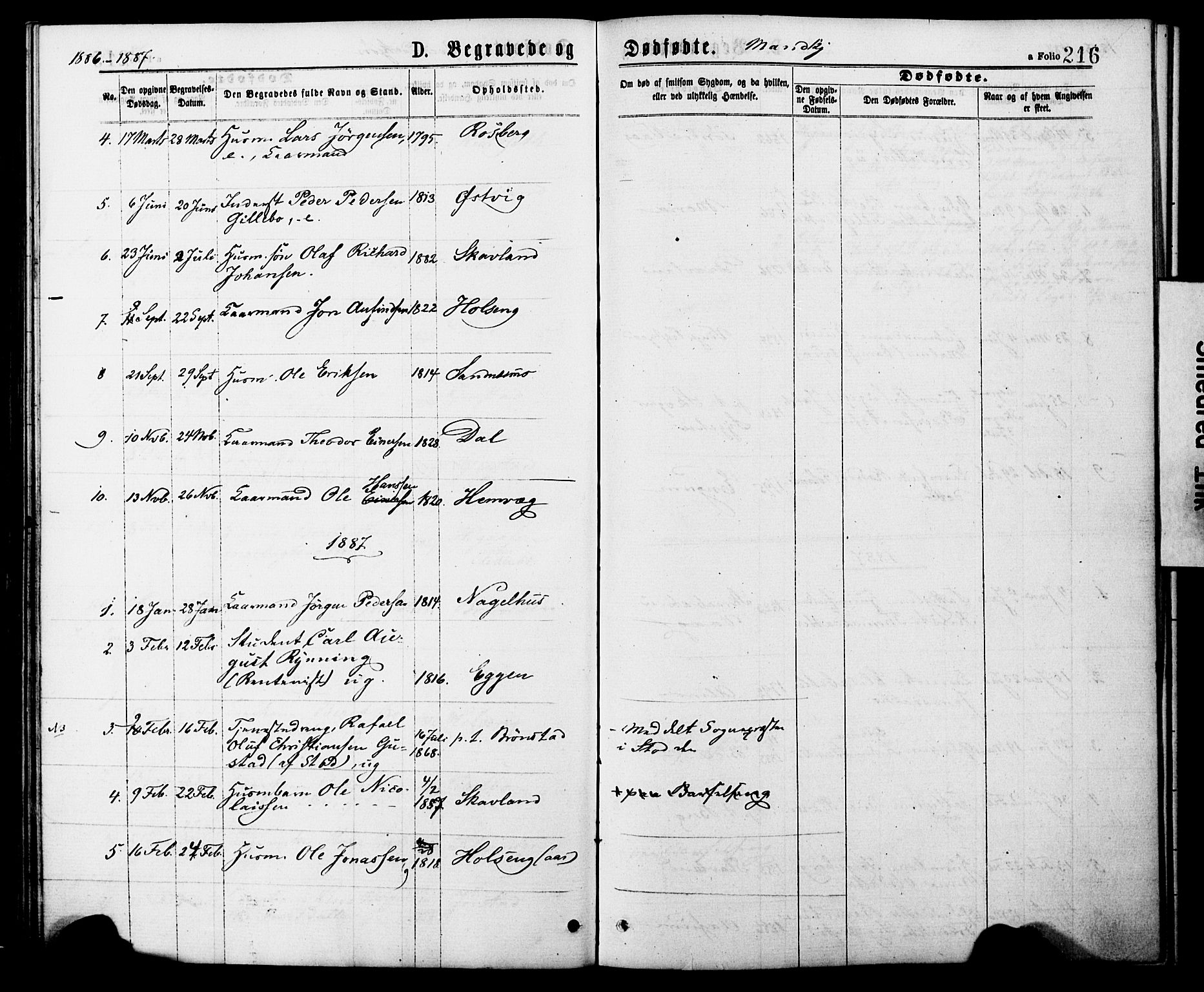 Ministerialprotokoller, klokkerbøker og fødselsregistre - Nord-Trøndelag, AV/SAT-A-1458/749/L0473: Ministerialbok nr. 749A07, 1873-1887, s. 216