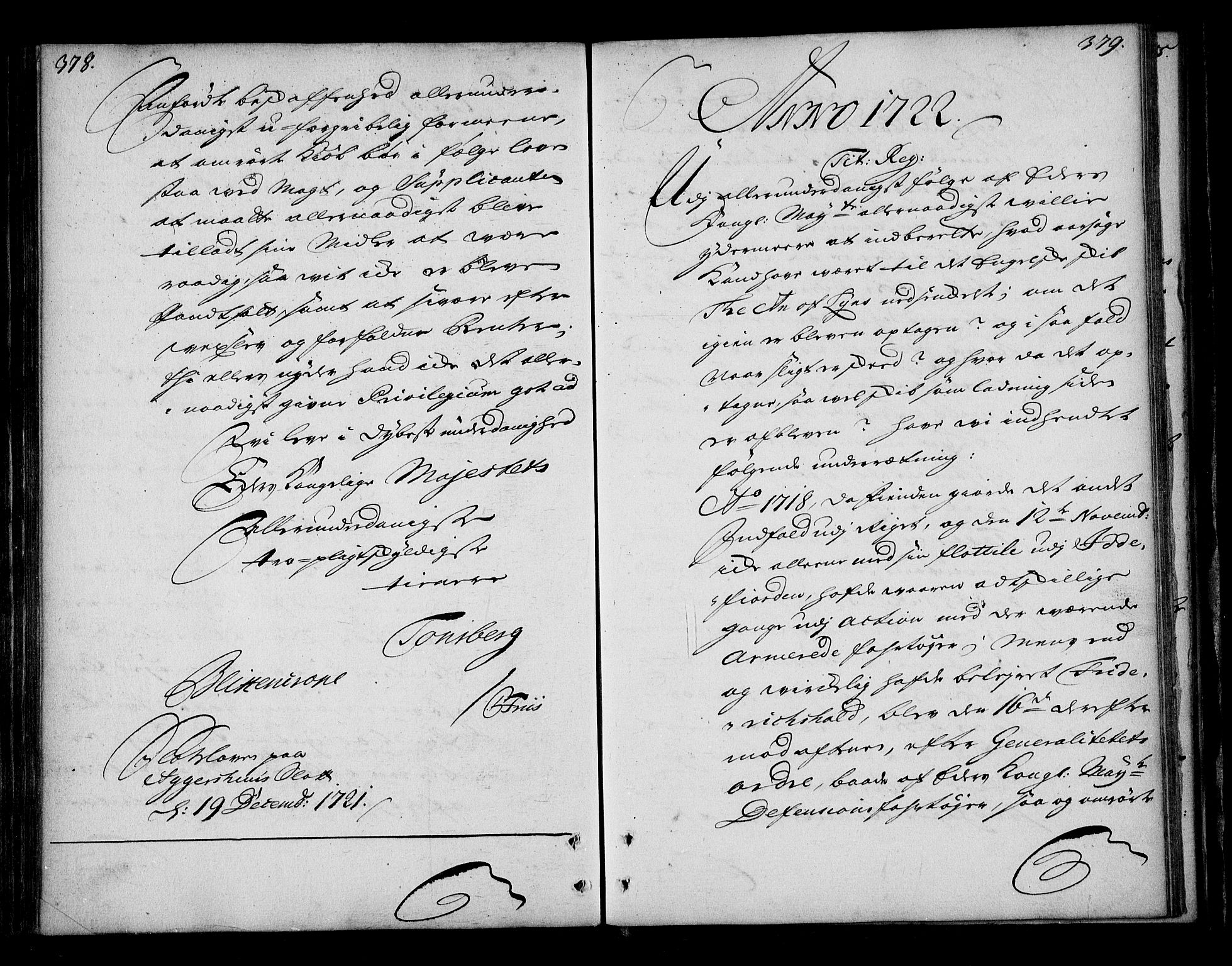 Stattholderembetet 1572-1771, AV/RA-EA-2870/Bd/L0003: Relasjonsprotokoll, 1720-1722, s. 378-379