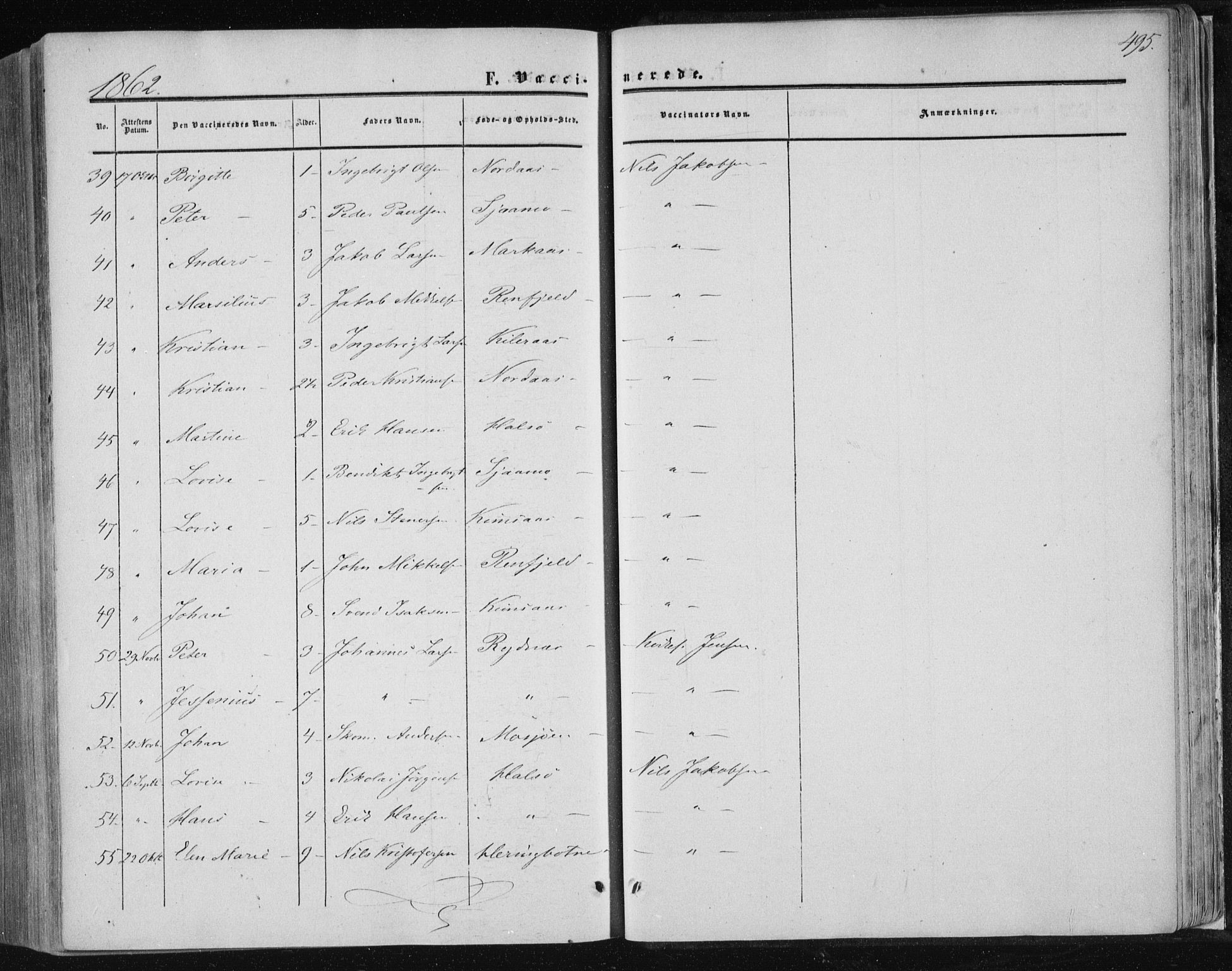 Ministerialprotokoller, klokkerbøker og fødselsregistre - Nordland, SAT/A-1459/820/L0293: Ministerialbok nr. 820A14, 1855-1865, s. 495