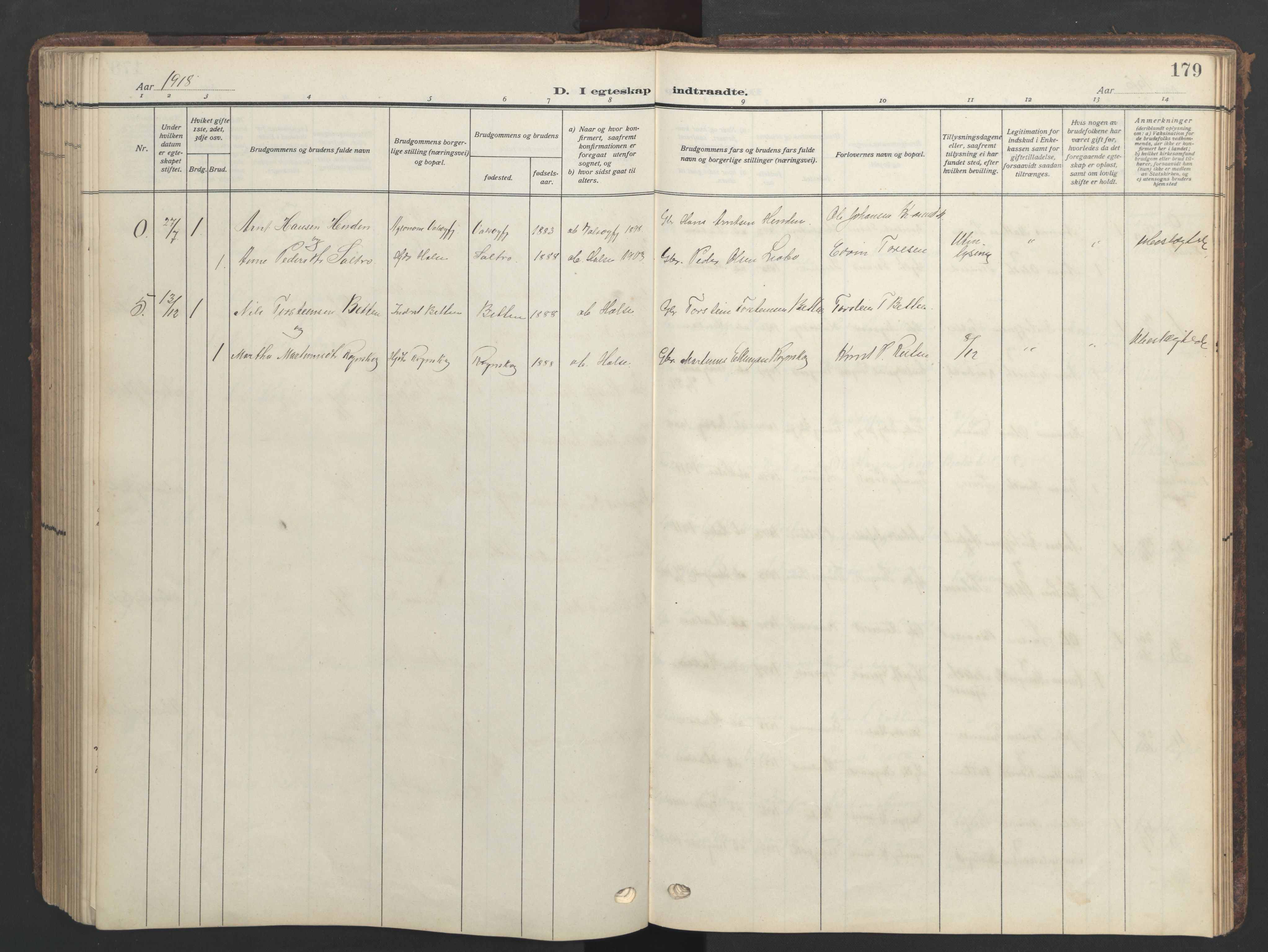 Ministerialprotokoller, klokkerbøker og fødselsregistre - Møre og Romsdal, AV/SAT-A-1454/576/L0891: Klokkerbok nr. 576C02, 1909-1946, s. 179