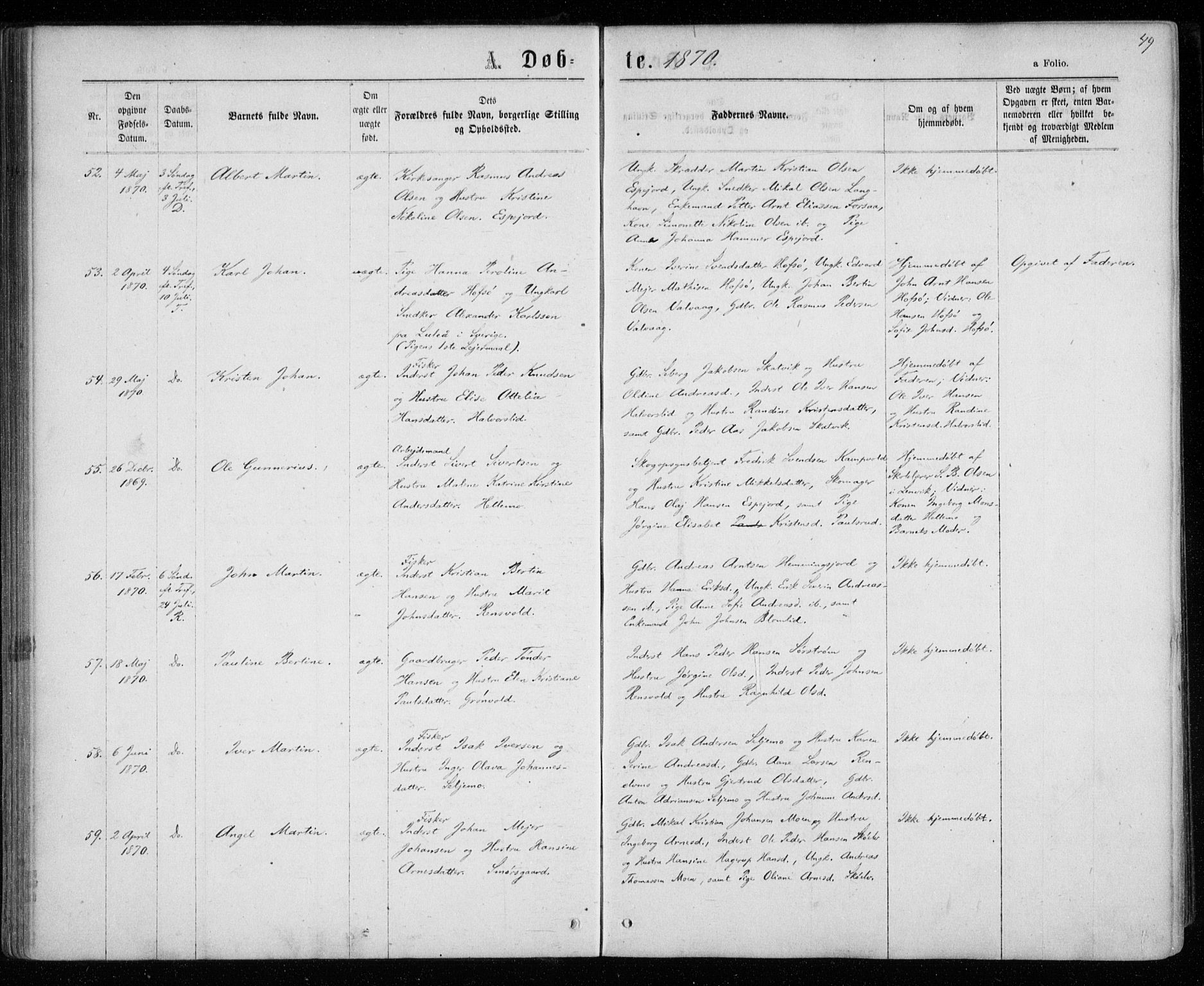 Tranøy sokneprestkontor, AV/SATØ-S-1313/I/Ia/Iaa/L0008kirke: Ministerialbok nr. 8, 1867-1877, s. 49