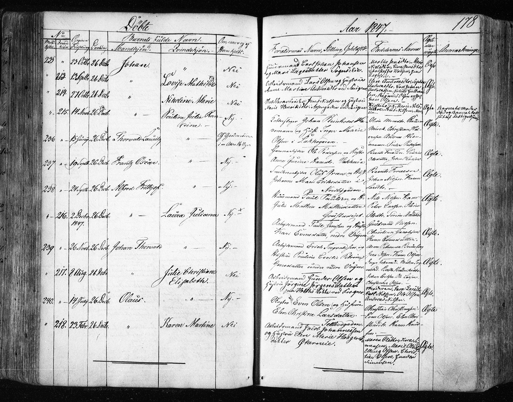 Aker prestekontor kirkebøker, AV/SAO-A-10861/F/L0019: Ministerialbok nr. 19, 1842-1852, s. 178