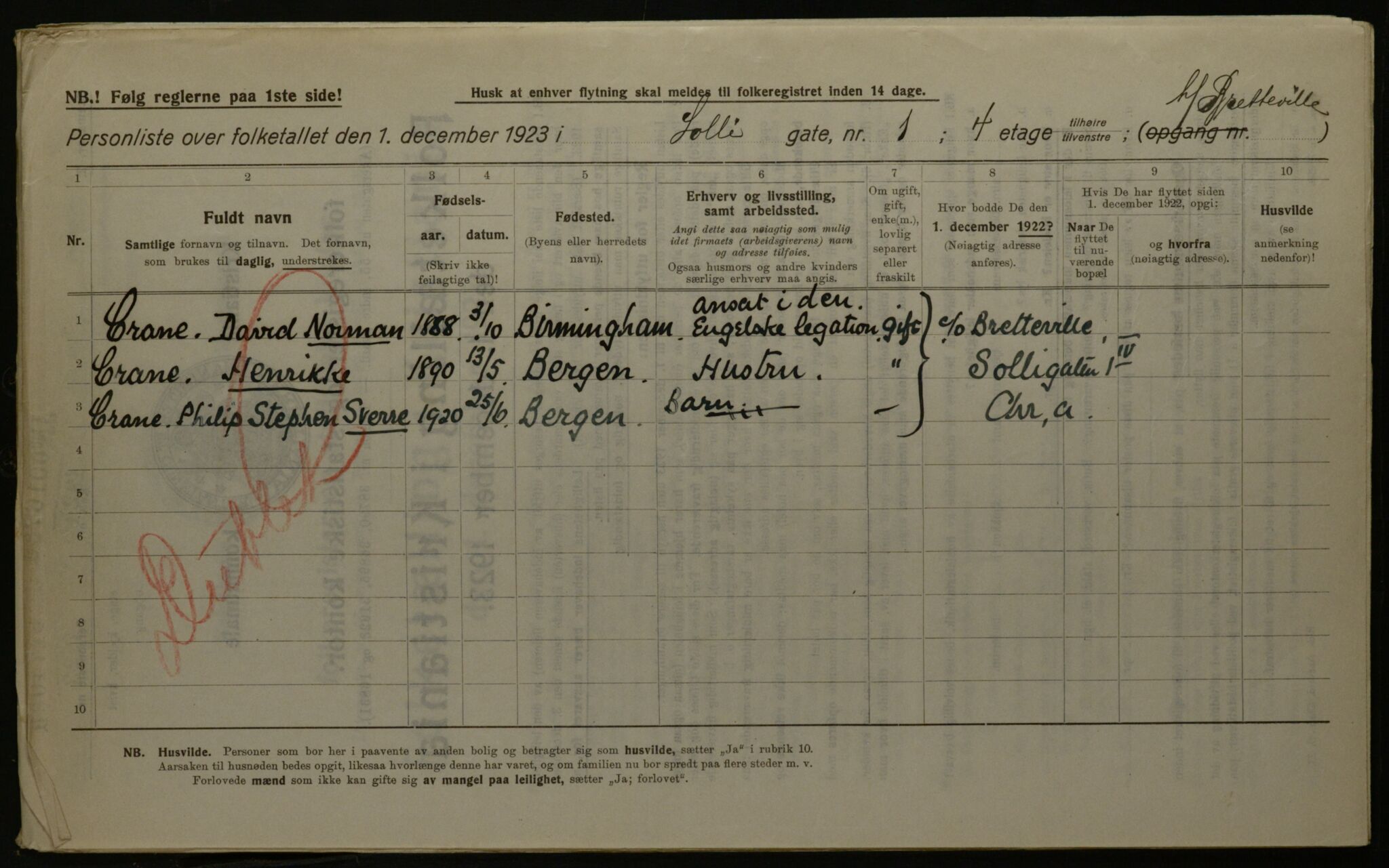 OBA, Kommunal folketelling 1.12.1923 for Kristiania, 1923, s. 109775