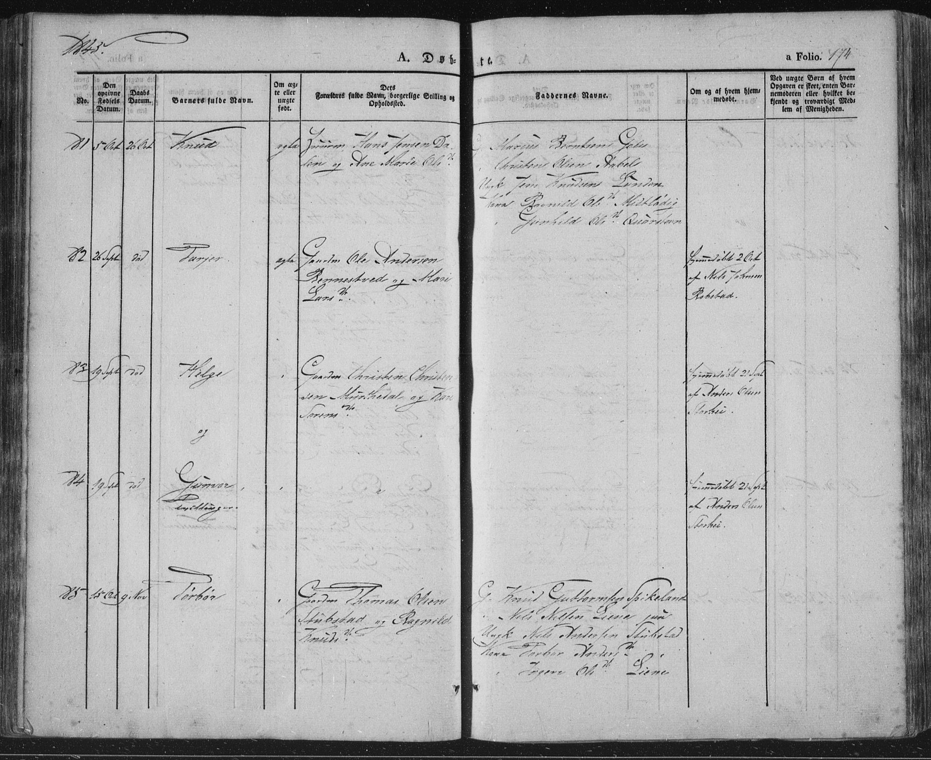 Vennesla sokneprestkontor, AV/SAK-1111-0045/Fa/Fac/L0004: Ministerialbok nr. A 4, 1834-1855, s. 174