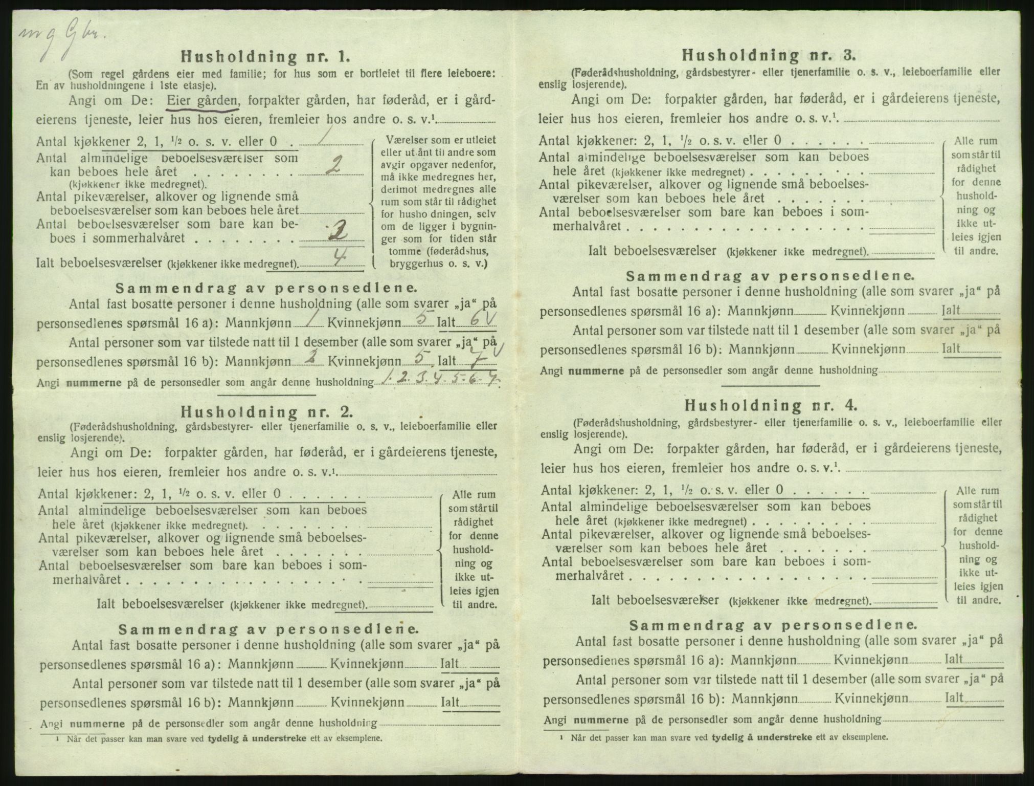 SAST, Folketelling 1920 for 1132 Fister herred, 1920, s. 34