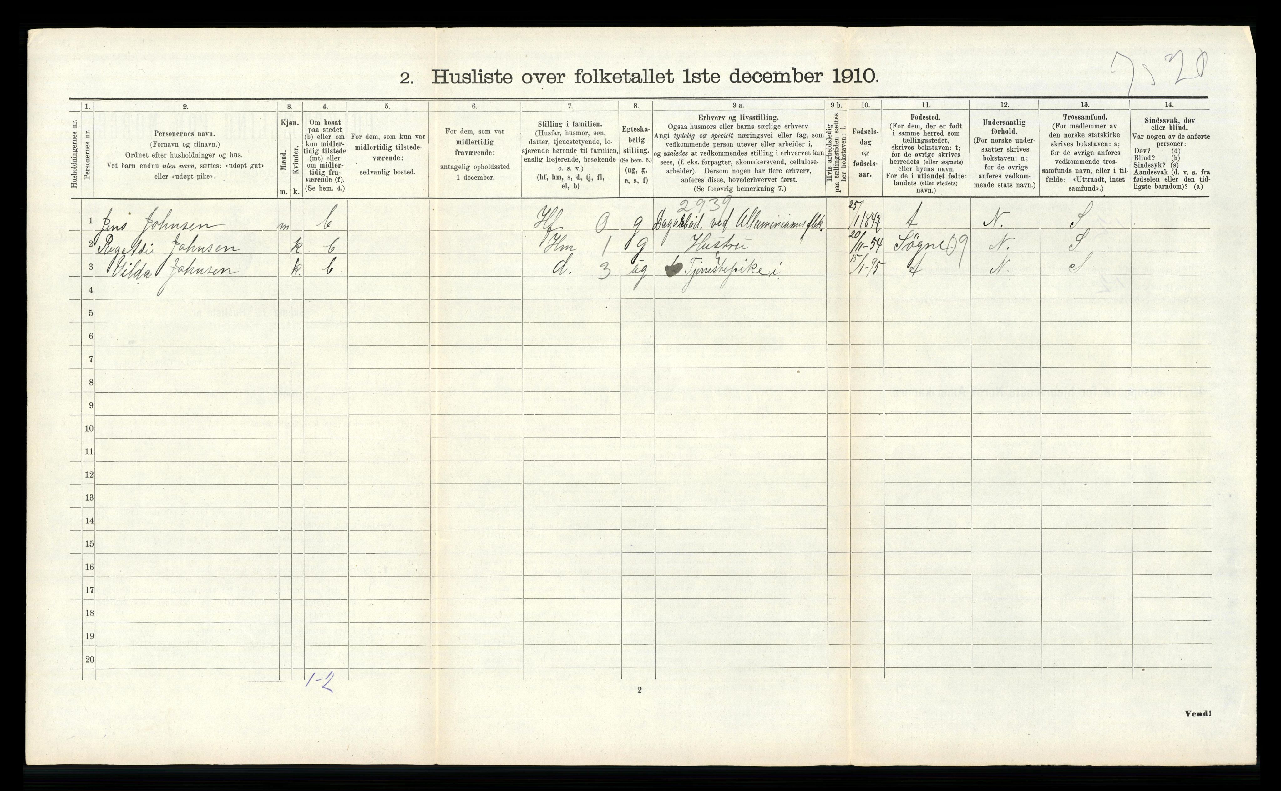 RA, Folketelling 1910 for 1014 Vennesla herred, 1910, s. 229