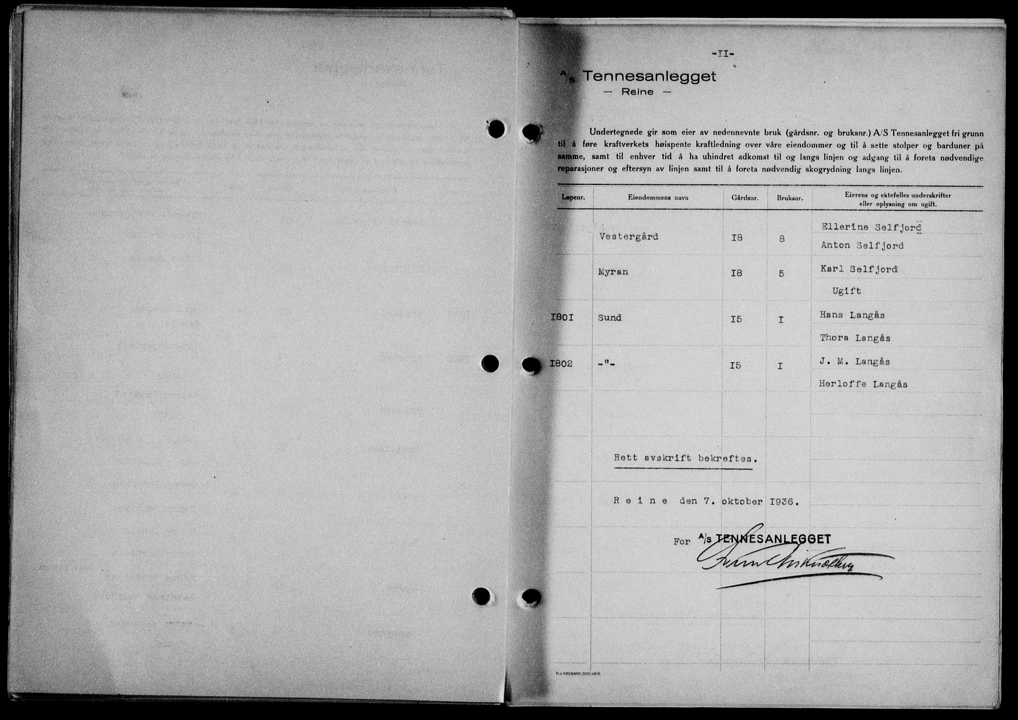 Lofoten sorenskriveri, SAT/A-0017/1/2/2C/L0001a: Pantebok nr. 1a, 1936-1937, Dagboknr: 1396/1936