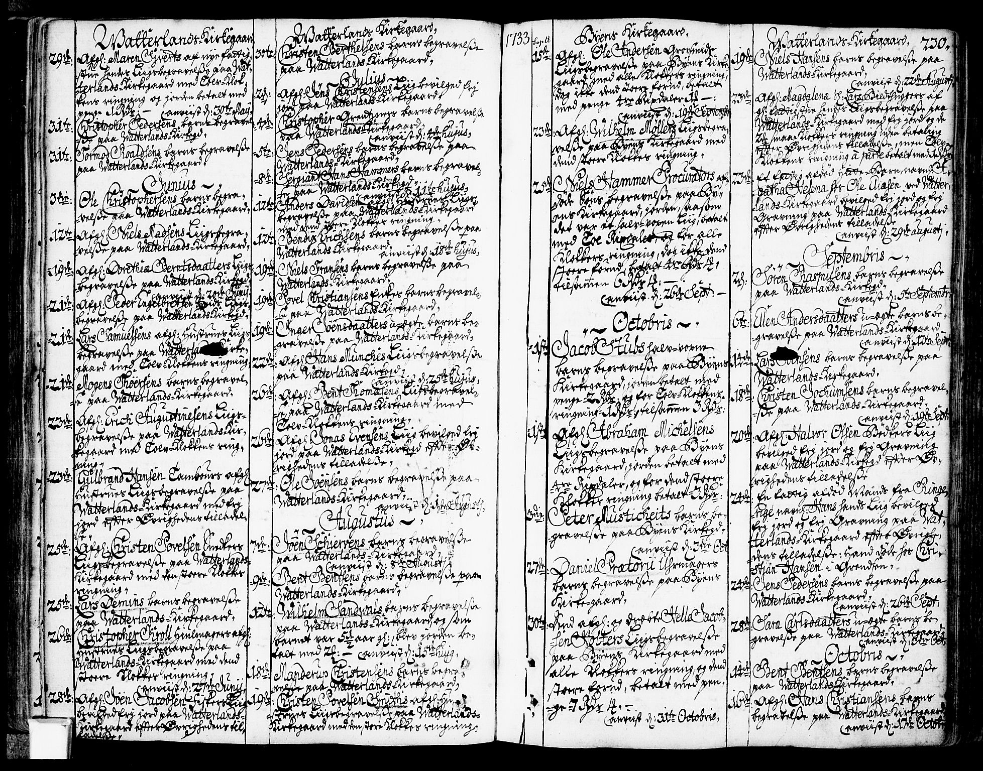 Oslo domkirke Kirkebøker, SAO/A-10752/F/Fa/L0003: Ministerialbok nr. 3, 1731-1743, s. 230