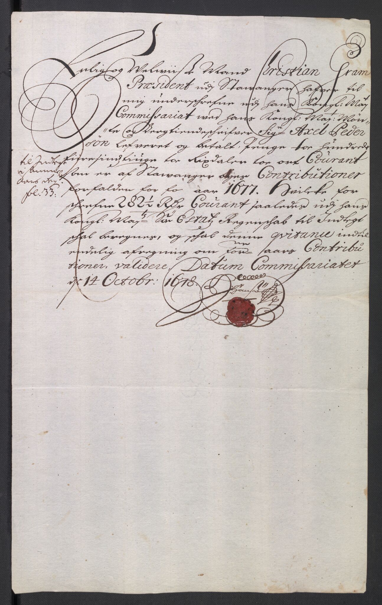 Rentekammeret inntil 1814, Reviderte regnskaper, Byregnskaper, AV/RA-EA-4066/R/Ro/L0300: [O3] Kontribusjonsregnskap, 1661-1678, s. 355