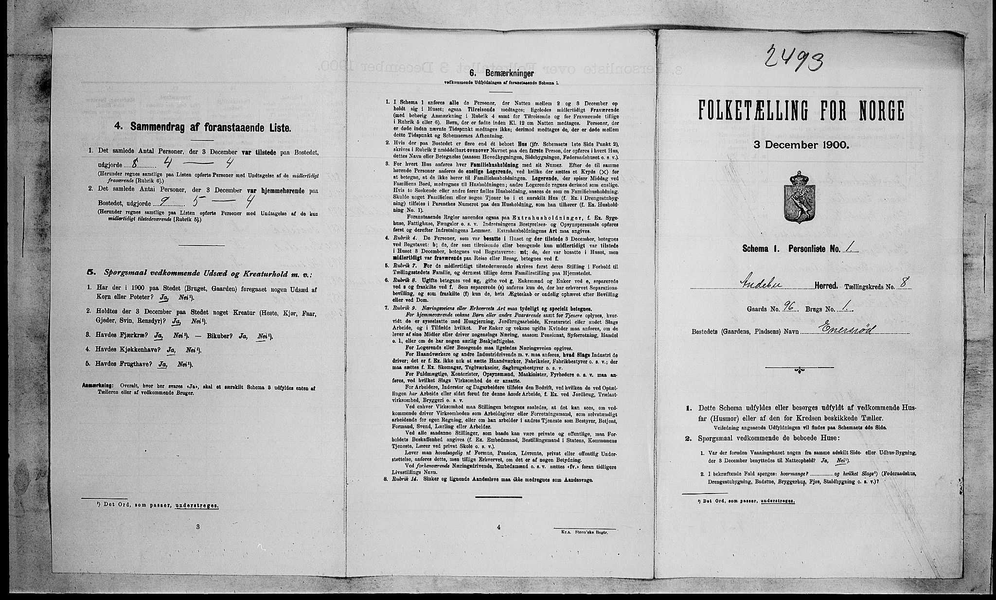 RA, Folketelling 1900 for 0719 Andebu herred, 1900, s. 768