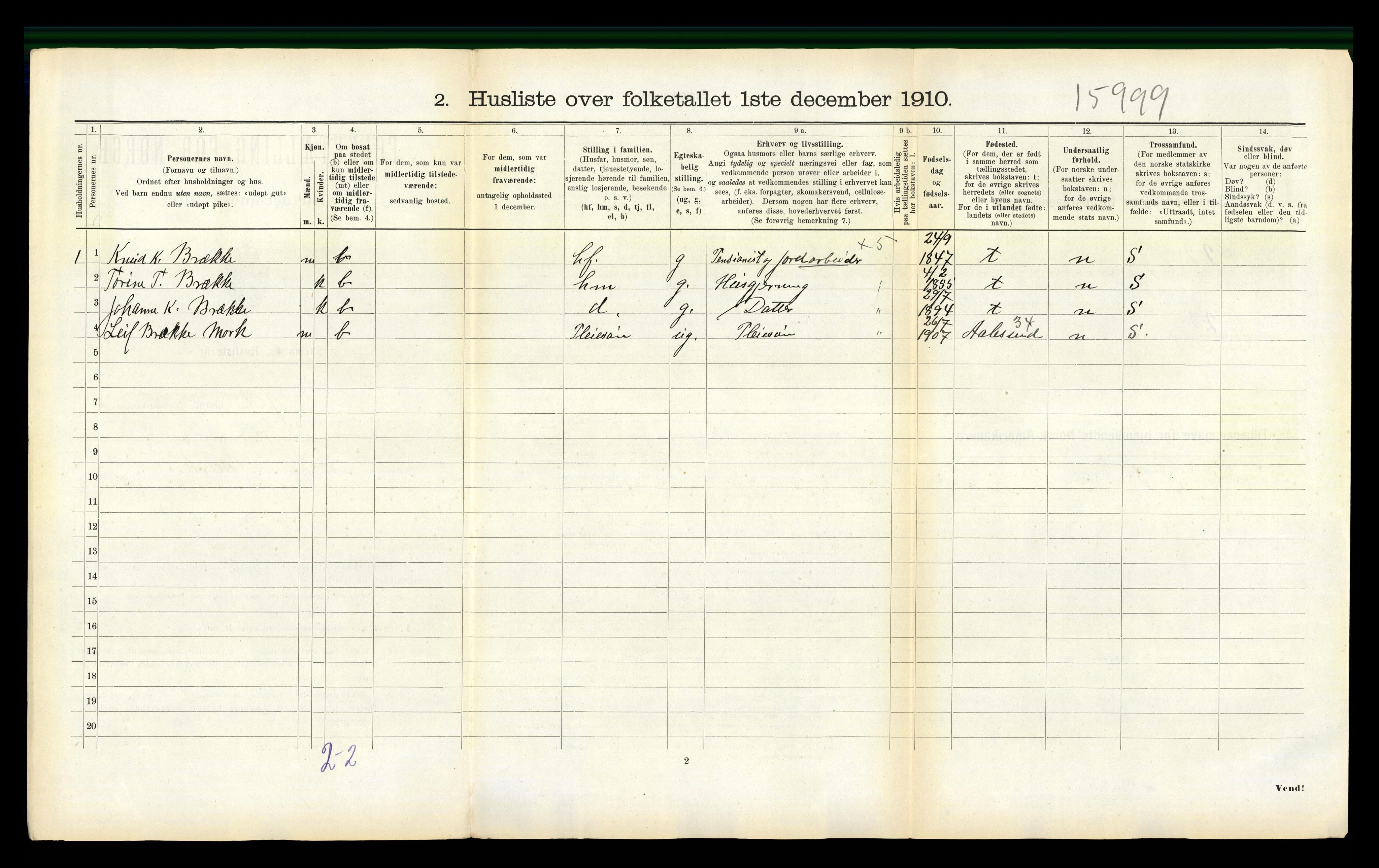 RA, Folketelling 1910 for 1520 Ørsta herred, 1910, s. 147